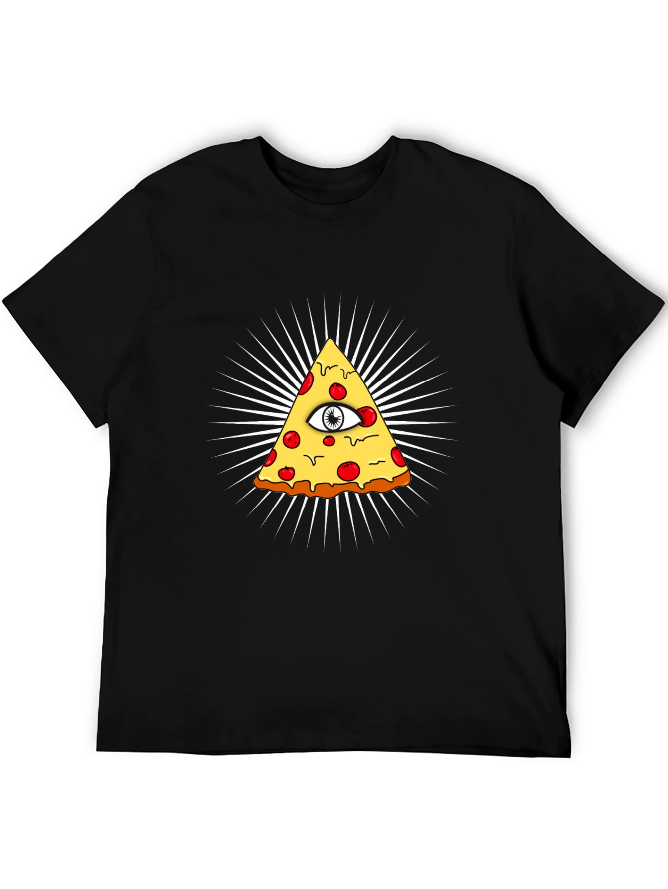 Illuminati Pizza Graphic Black T-Shirt