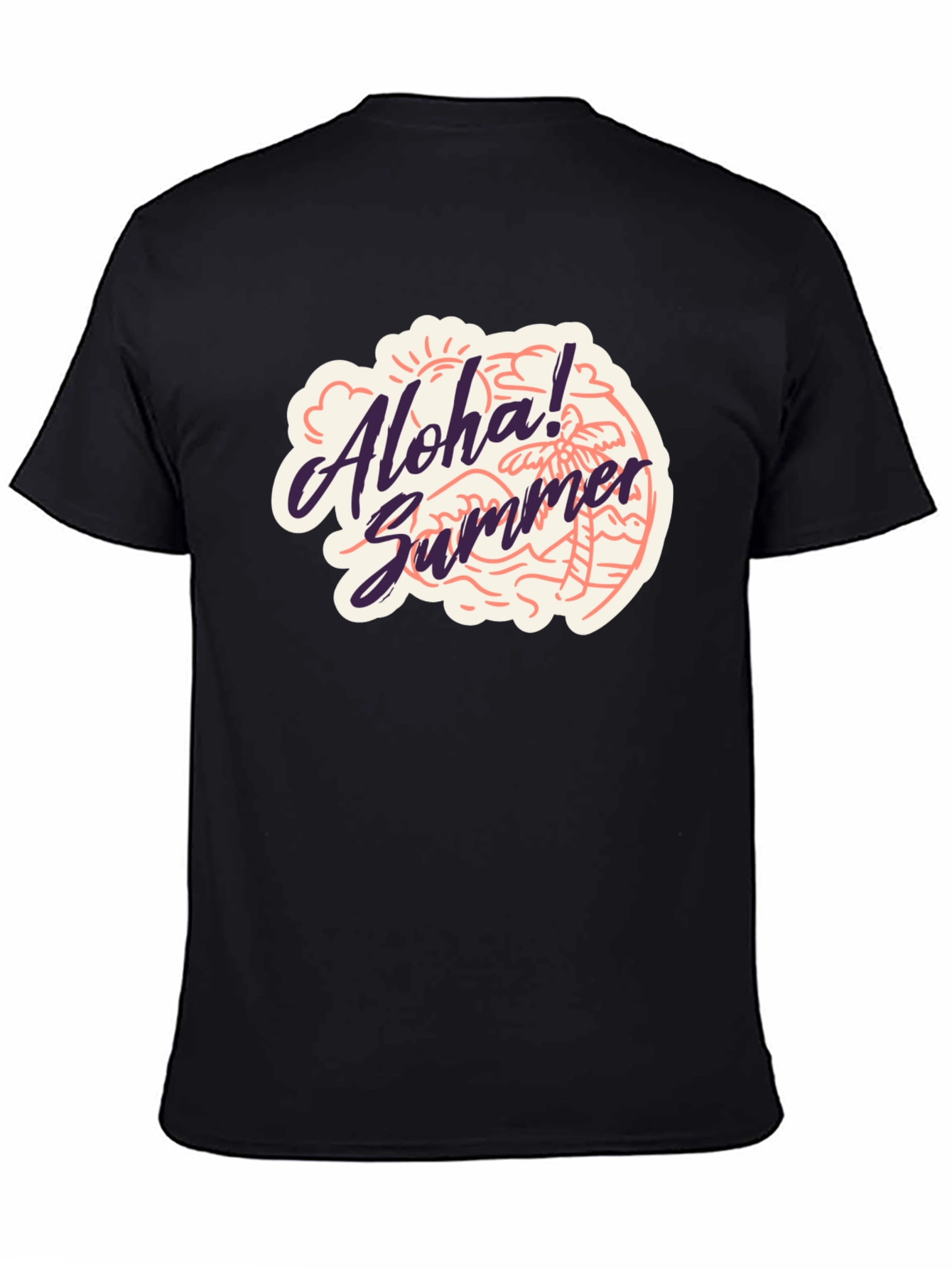Aloha Summer Black T-Shirt - Beach Vibes