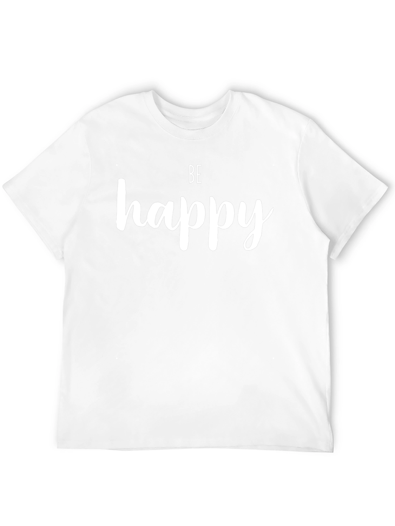 Be Happy Black Graphic Tee - Inspirational Fashion