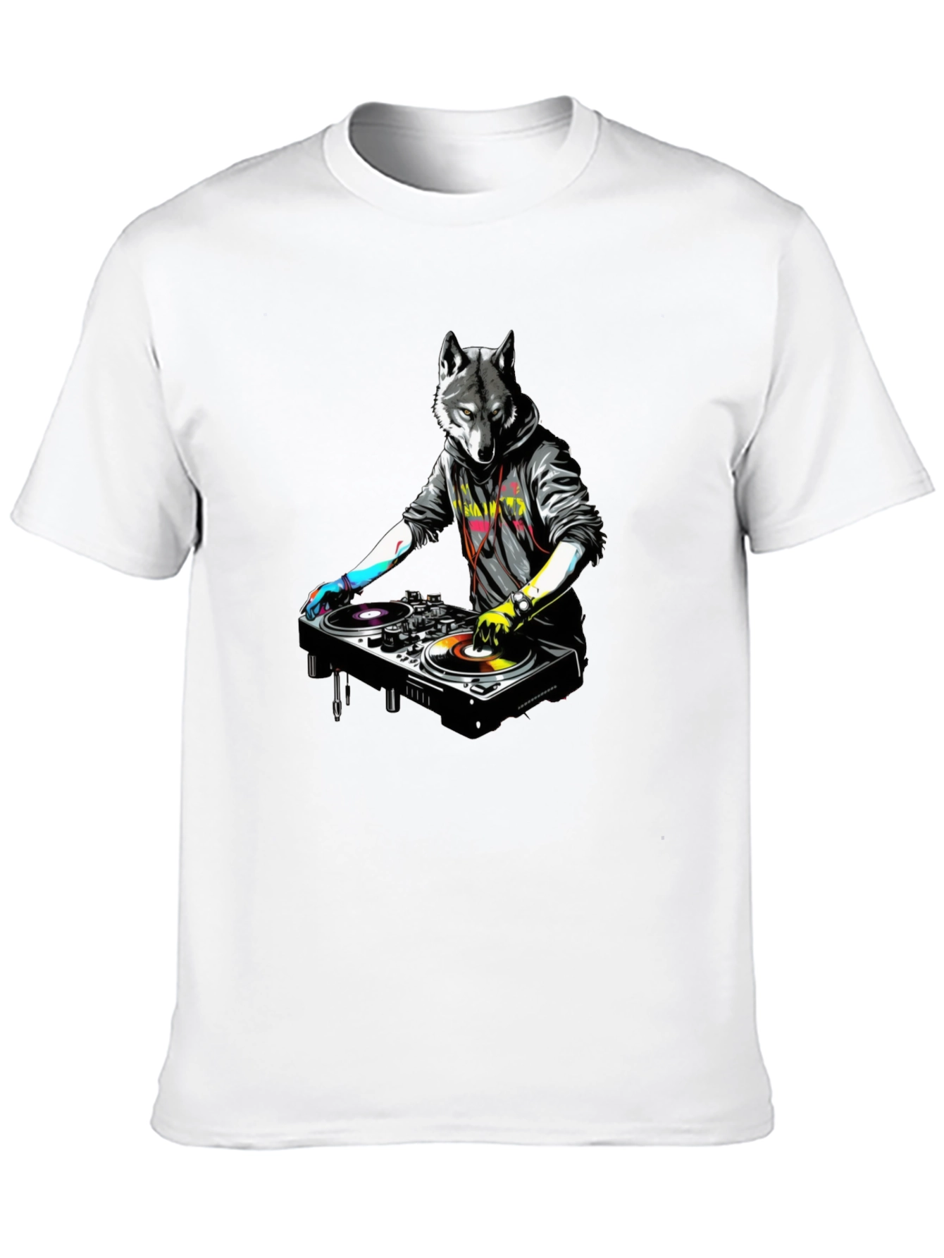 DJ Wolf Graphic Tee - Cool & Unique Design
