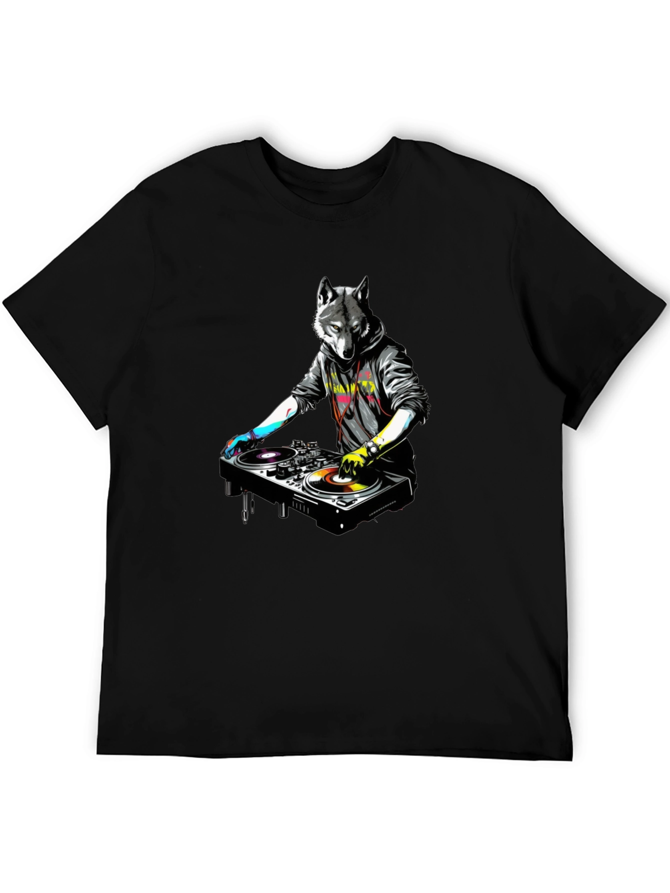 DJ Wolf Graphic Tee - Cool & Unique Design