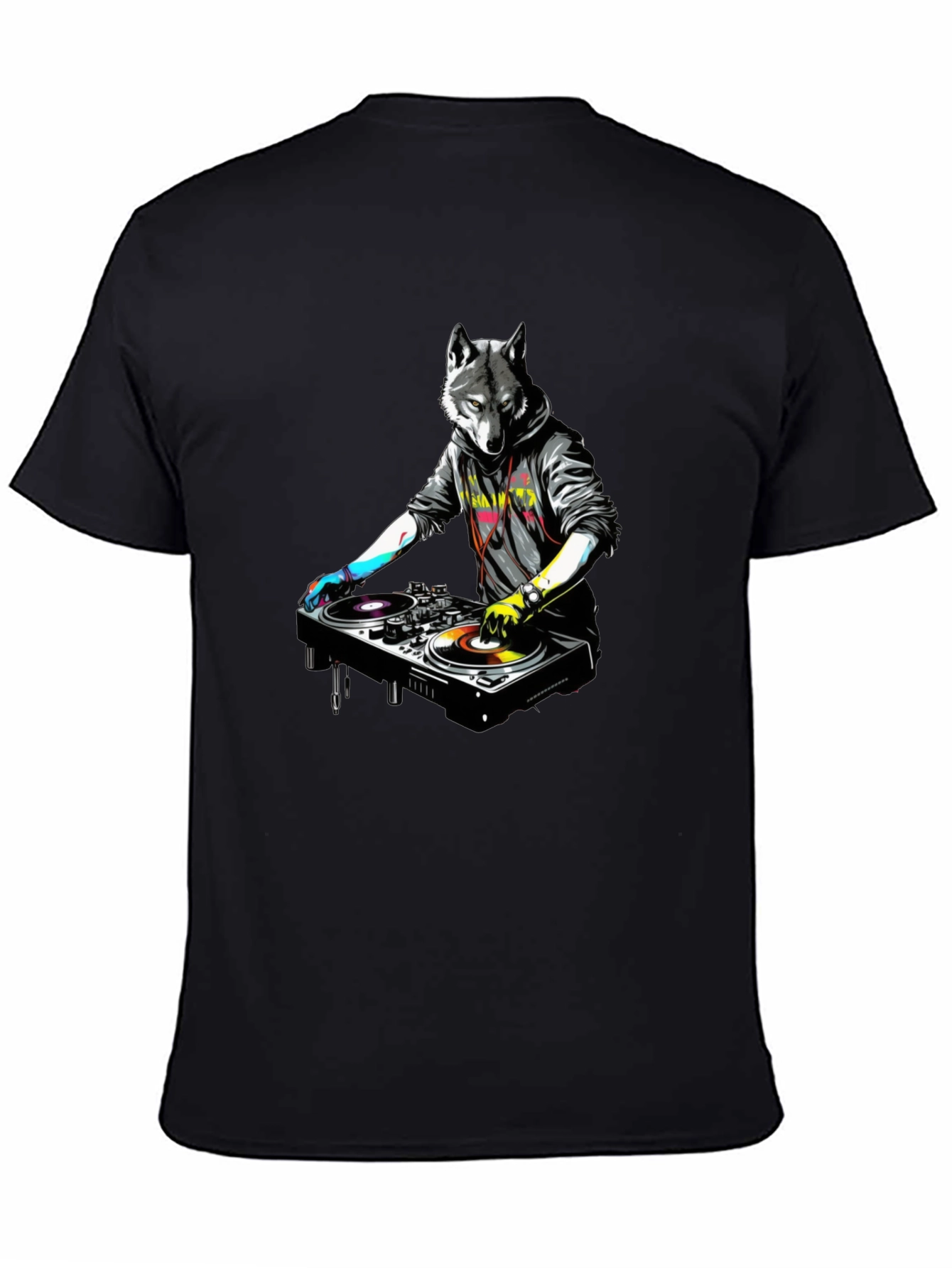 DJ Wolf Graphic Tee - Cool & Unique Design
