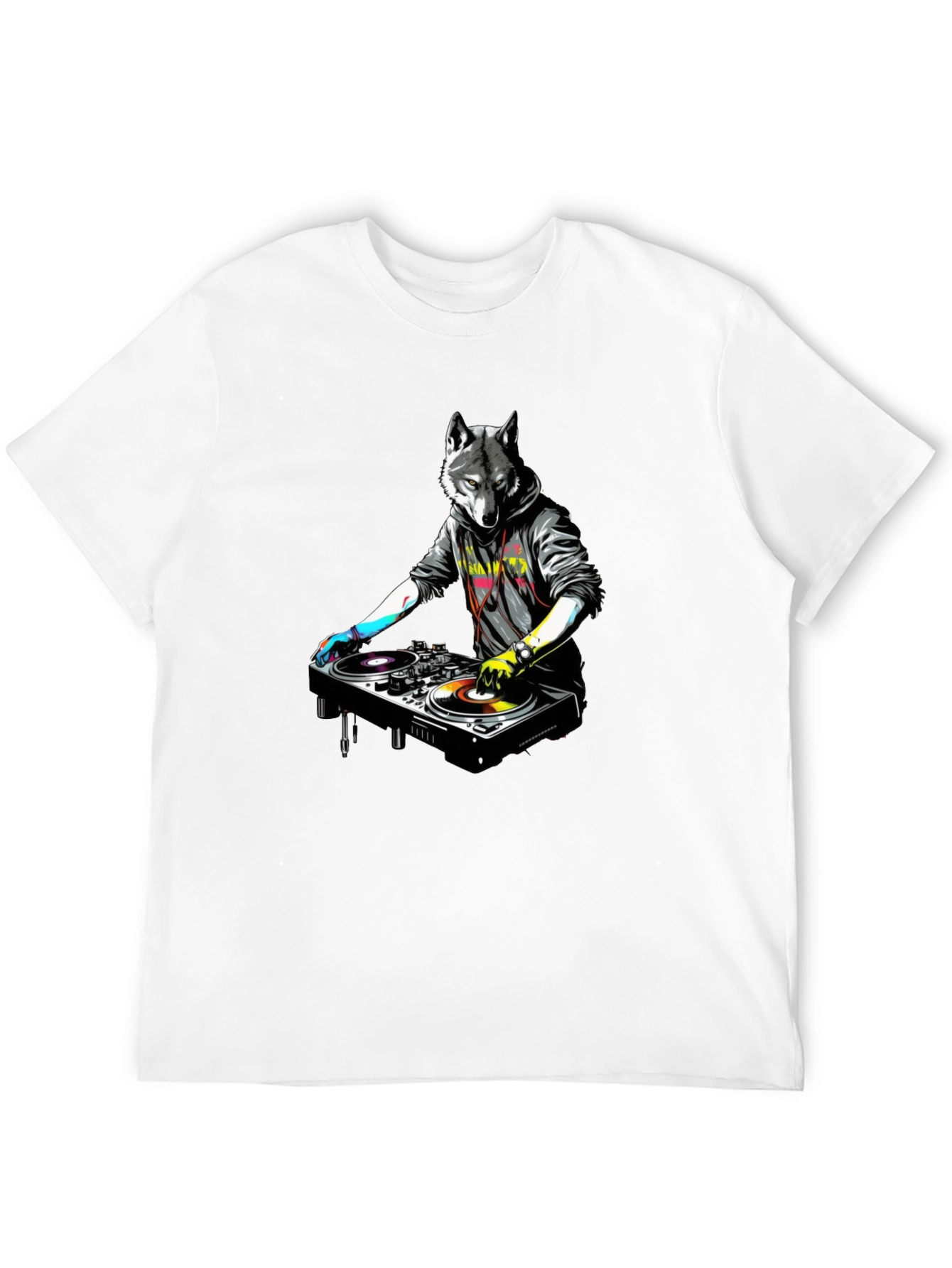 DJ Wolf Graphic Tee - Cool & Unique Design