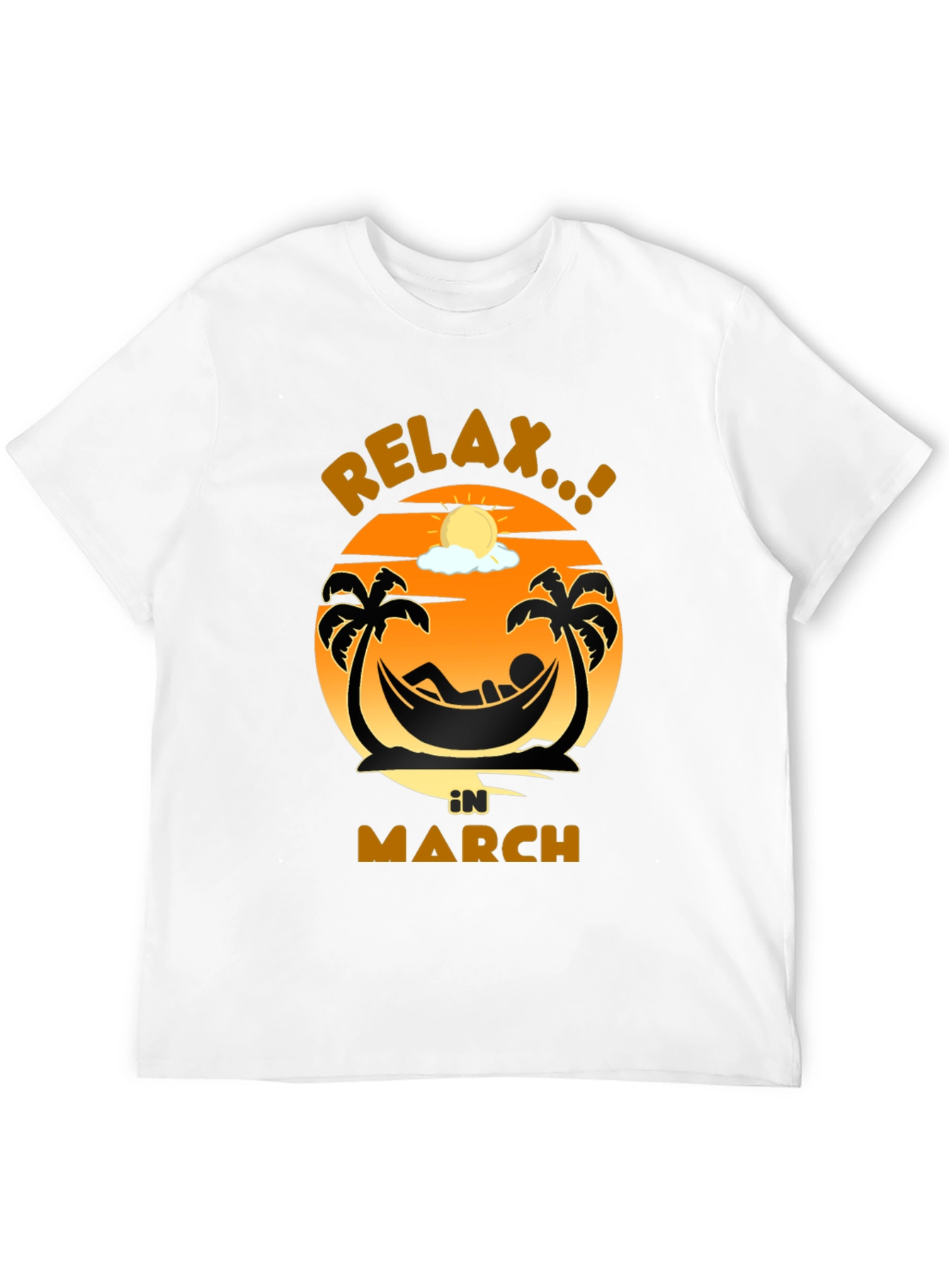 Relax in March Black Graphic T-Shirt