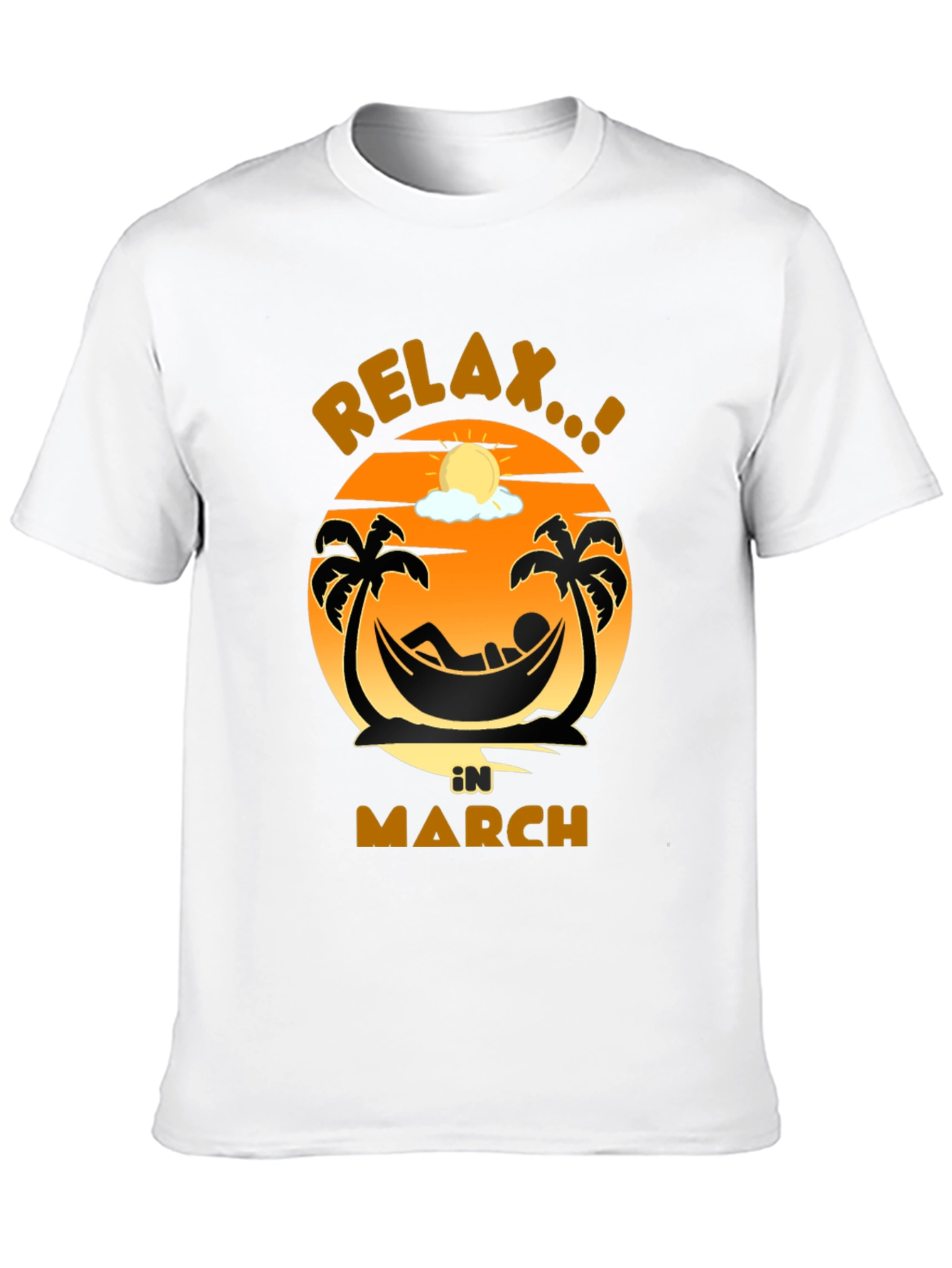 Relax in March Black Graphic T-Shirt