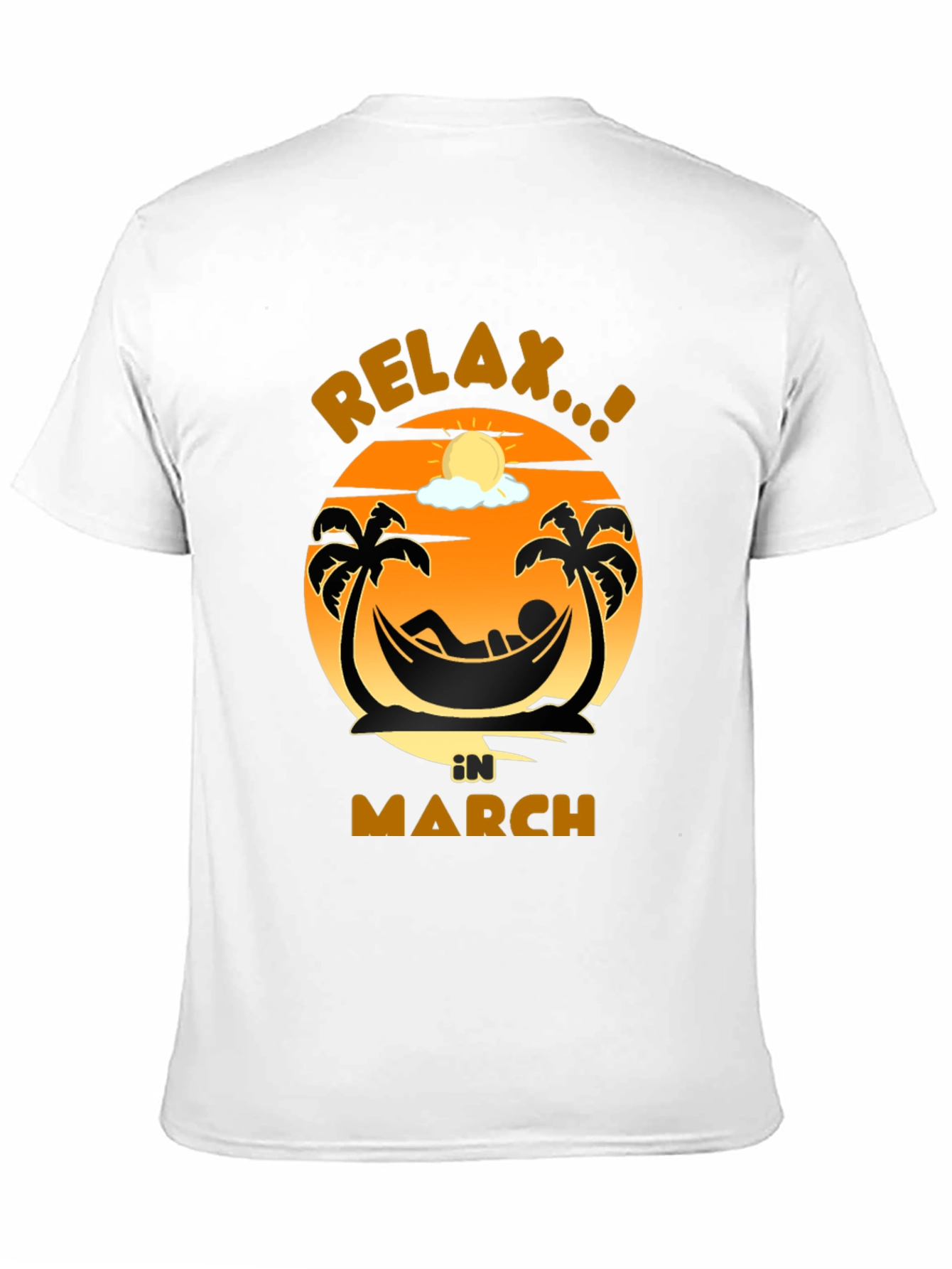 Relax in March Black Graphic T-Shirt
