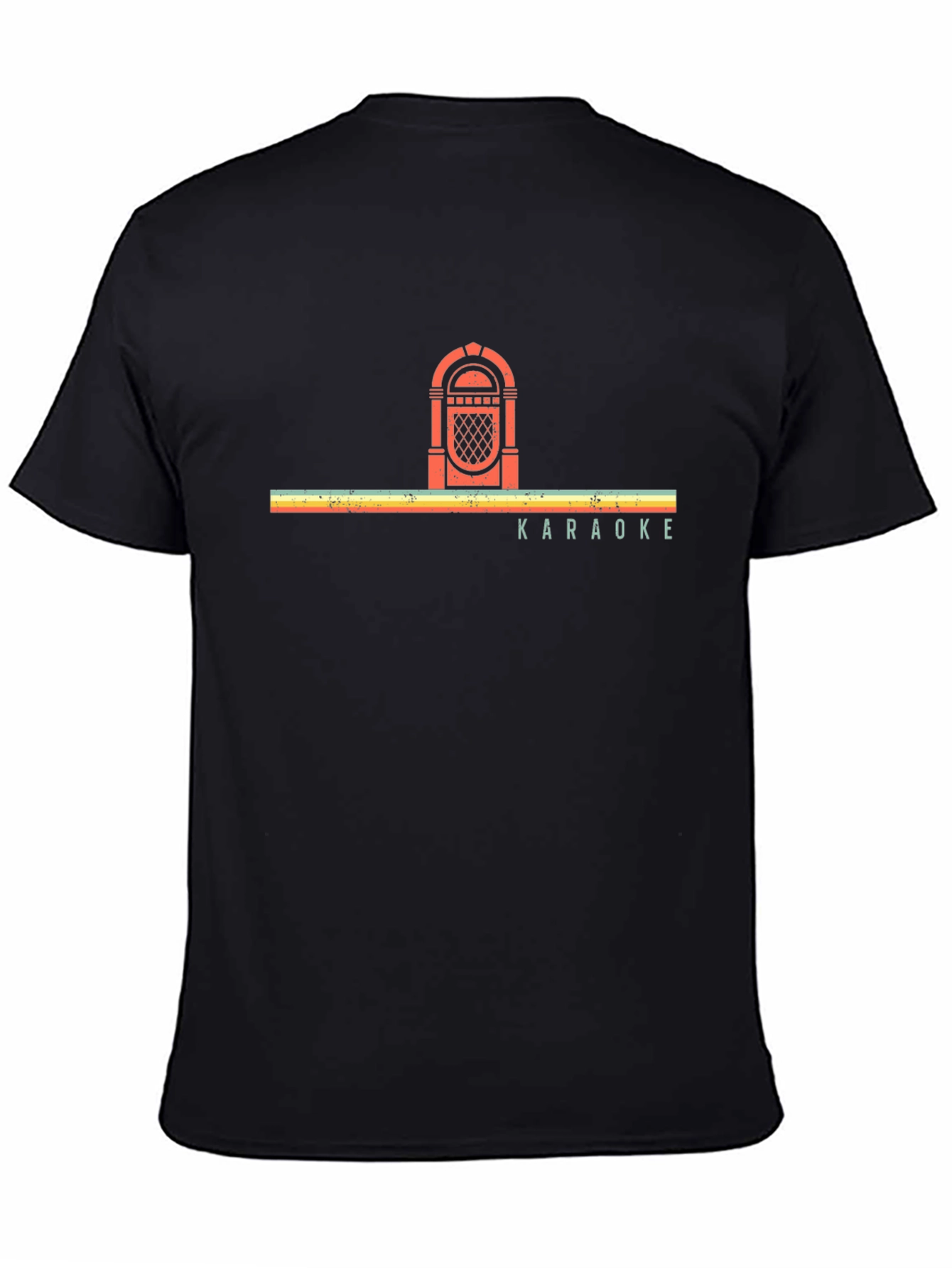 Retro Jukebox Karaoke Graphic Tee - Black