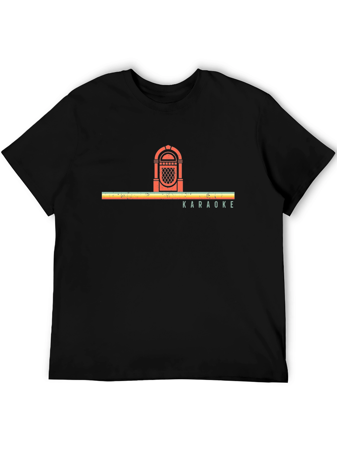 Retro Jukebox Karaoke Graphic Tee - Black