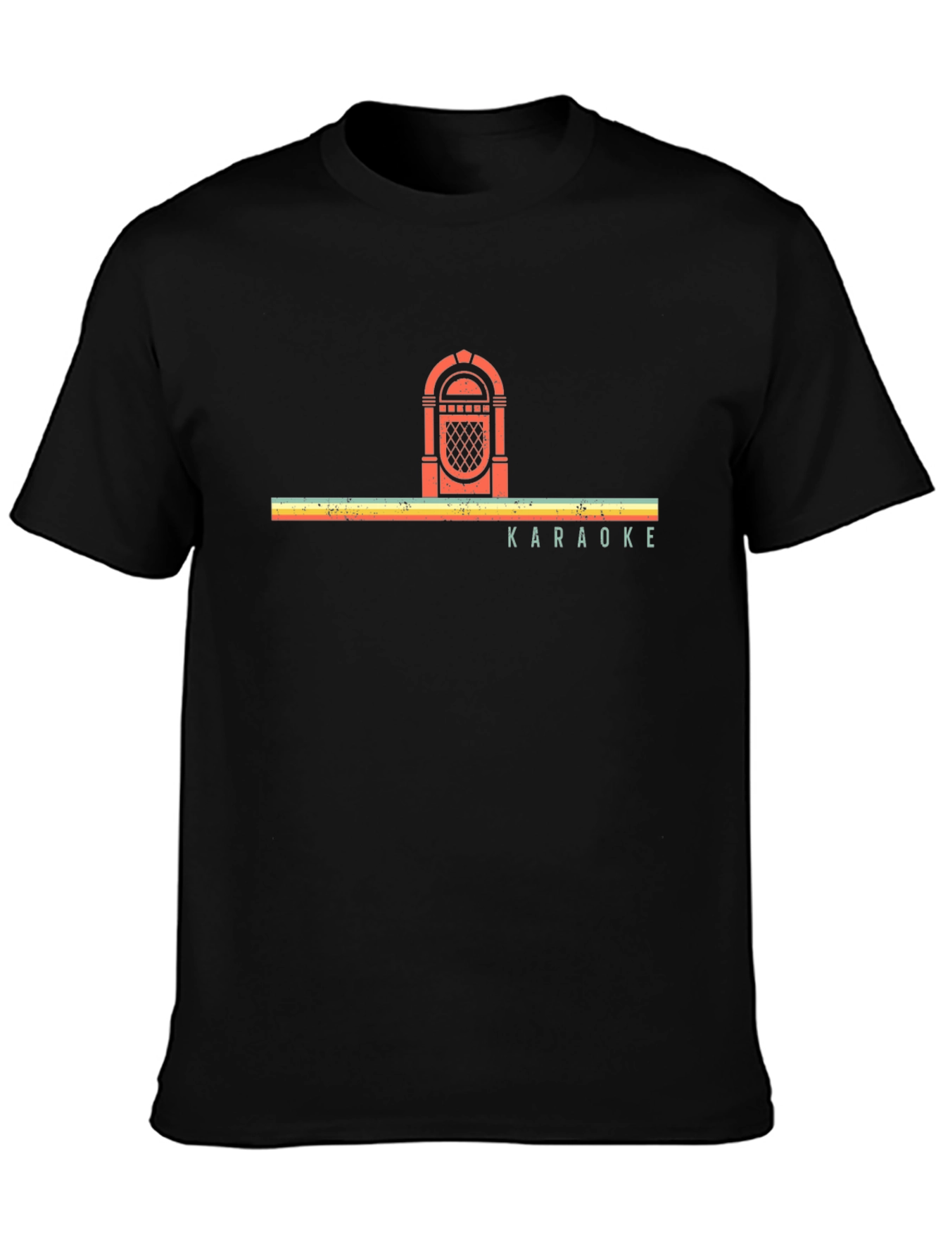 Retro Jukebox Karaoke Graphic Tee - Black