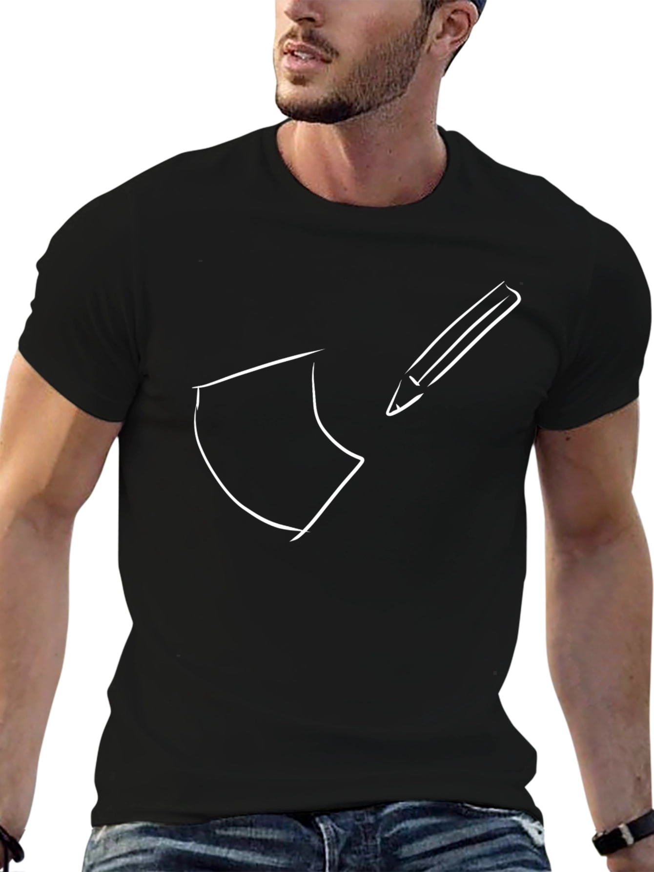 Sketchbook Tee - Creative Design Black Cotton T-Shirt
