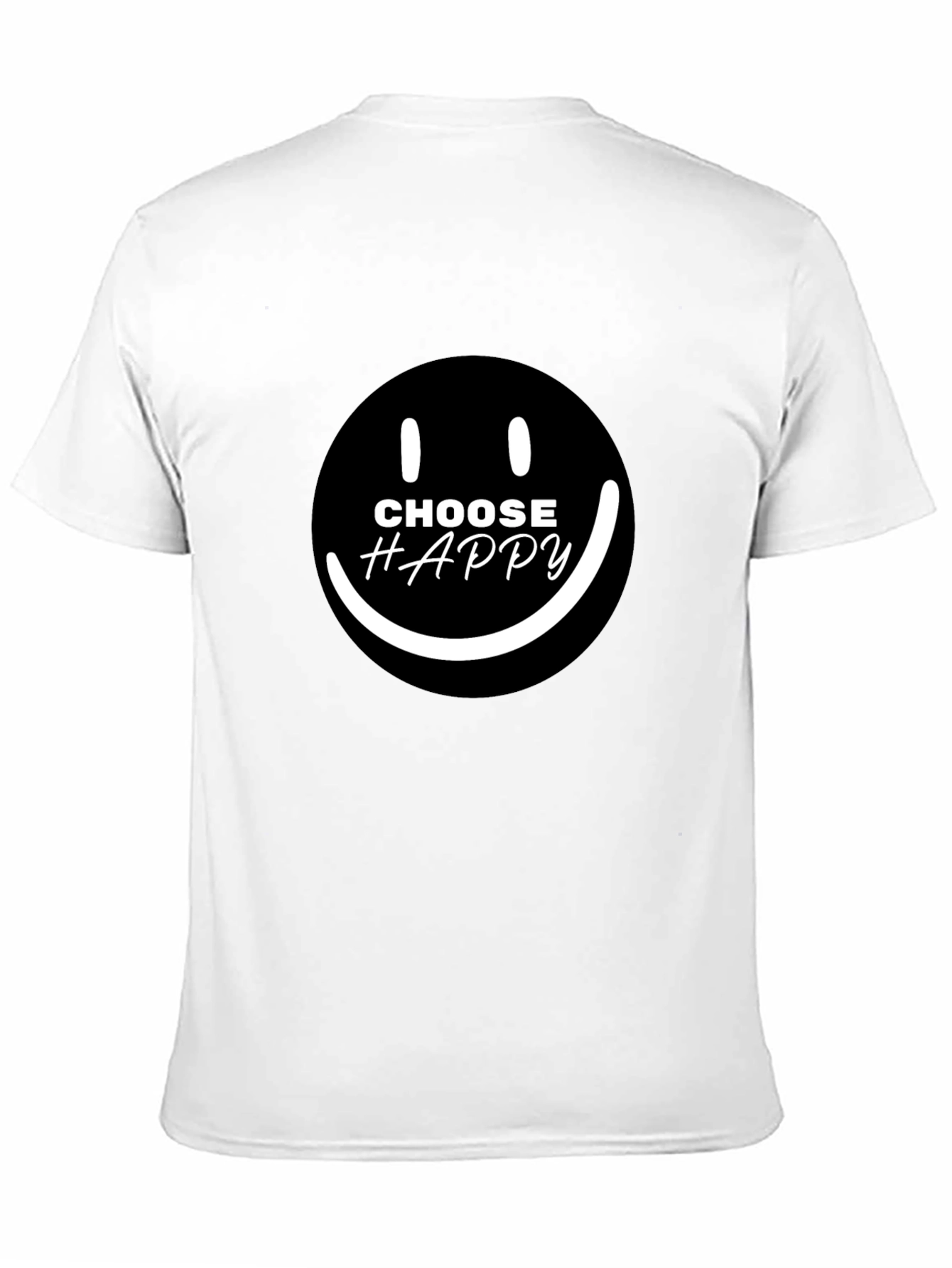 Choose Happy Smiley Face Graphic Black T-Shirt
