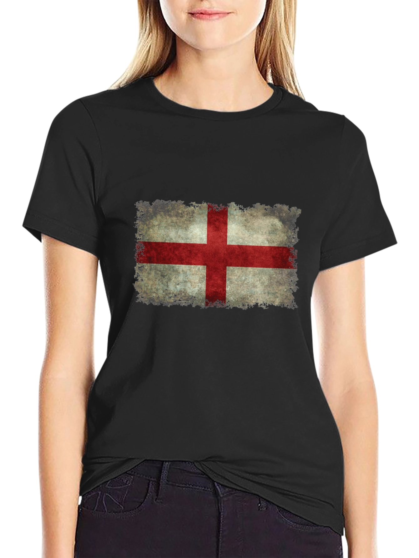 England Flag Distressed Graphic T-Shirt