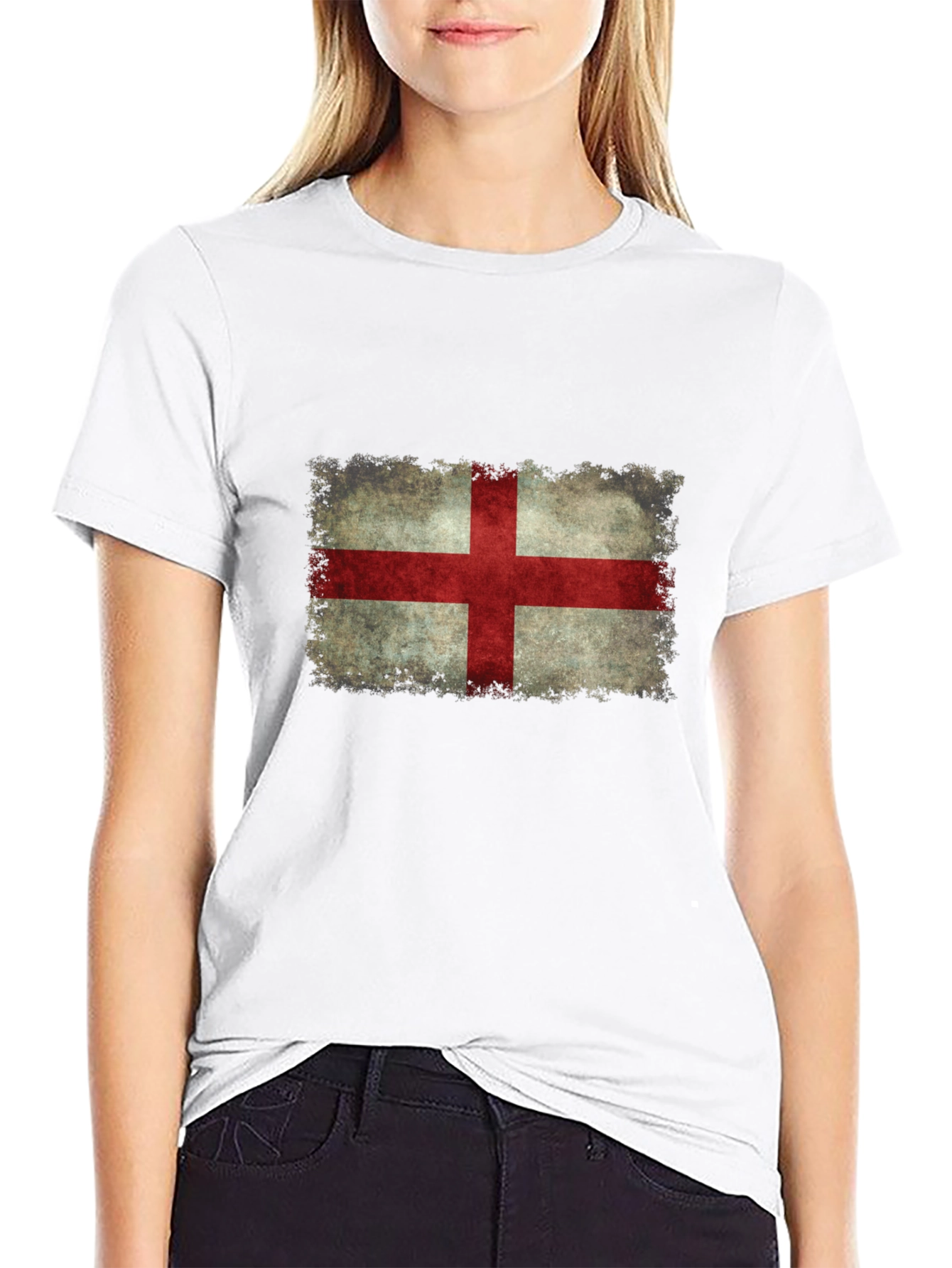 England Flag Distressed Graphic T-Shirt