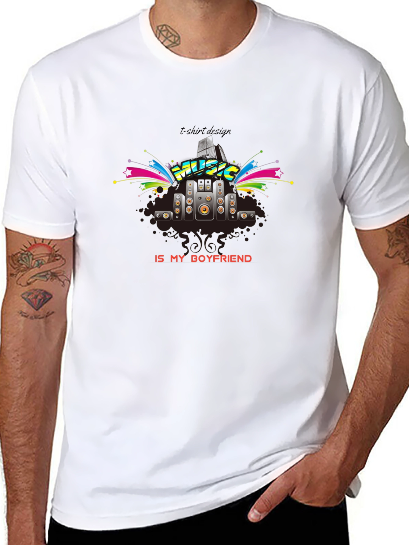 Music is My Boyfriend T-Shirt - Black Graphic Tee