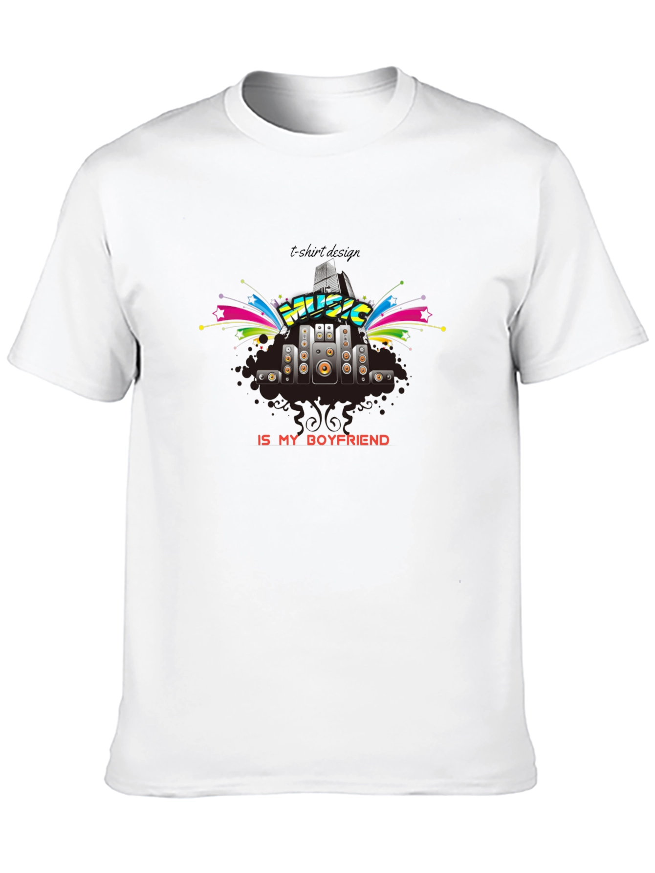 Music is My Boyfriend T-Shirt - Black Graphic Tee