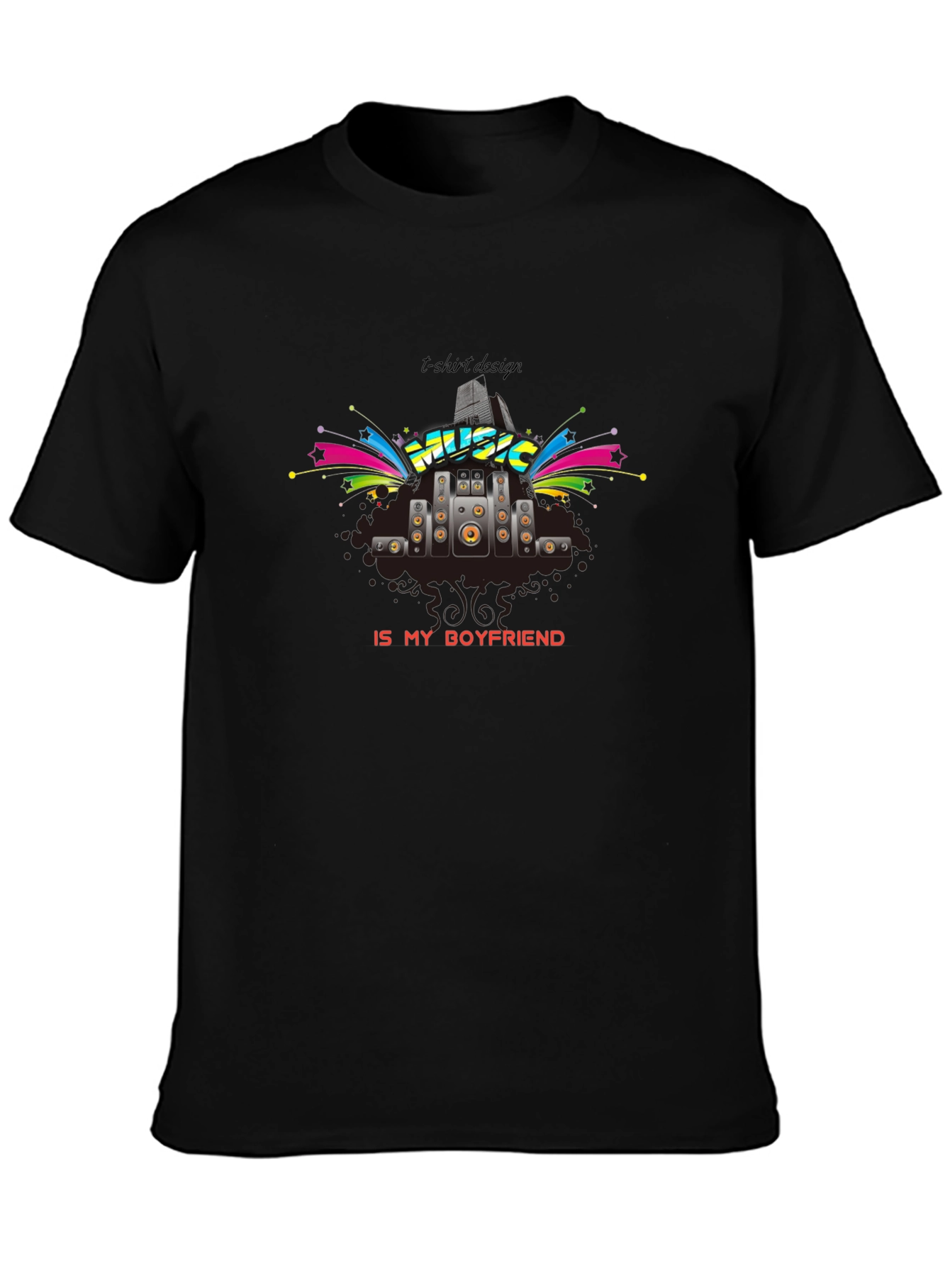 Music is My Boyfriend T-Shirt - Black Graphic Tee