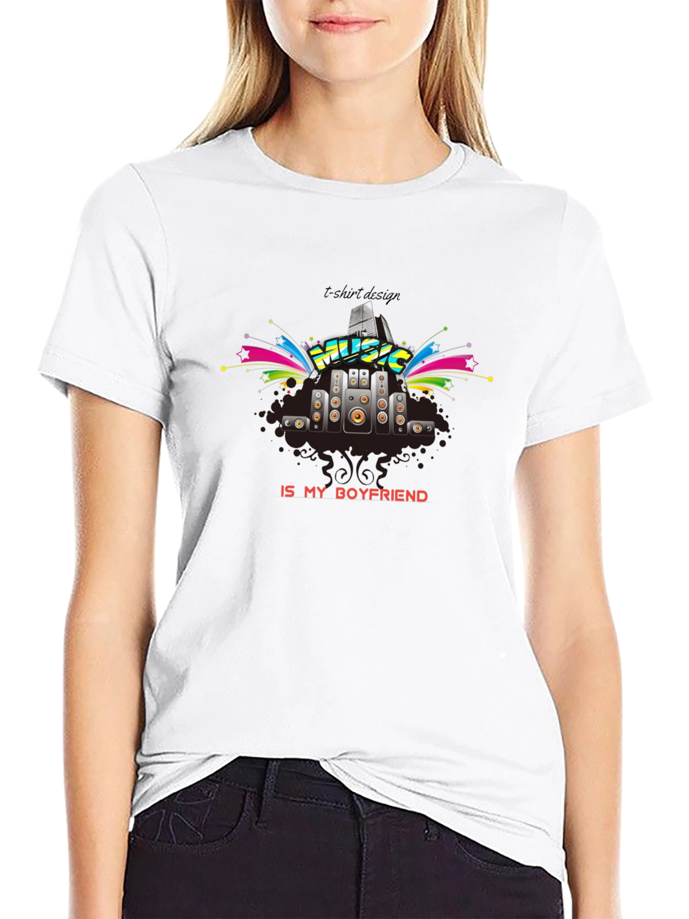 Music is My Boyfriend T-Shirt - Black Graphic Tee