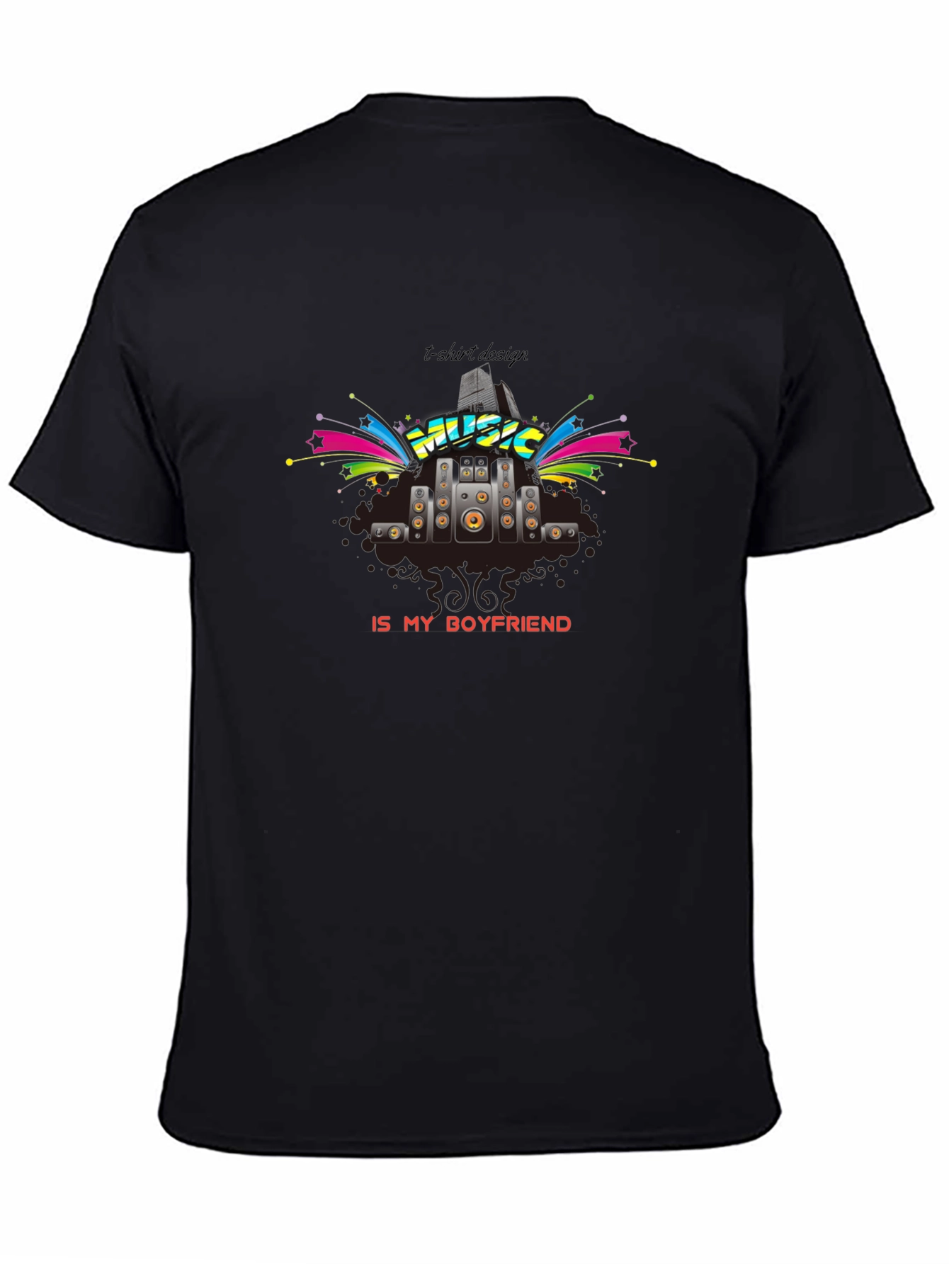 Music is My Boyfriend T-Shirt - Black Graphic Tee