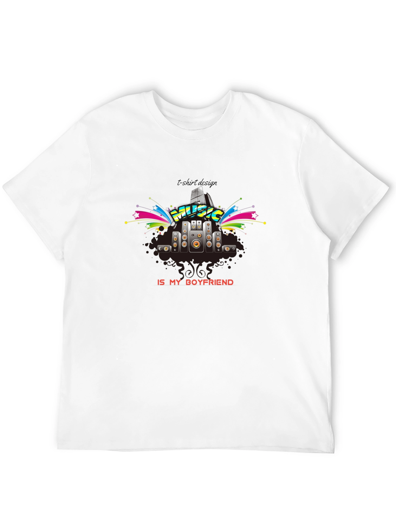 Music is My Boyfriend T-Shirt - Black Graphic Tee