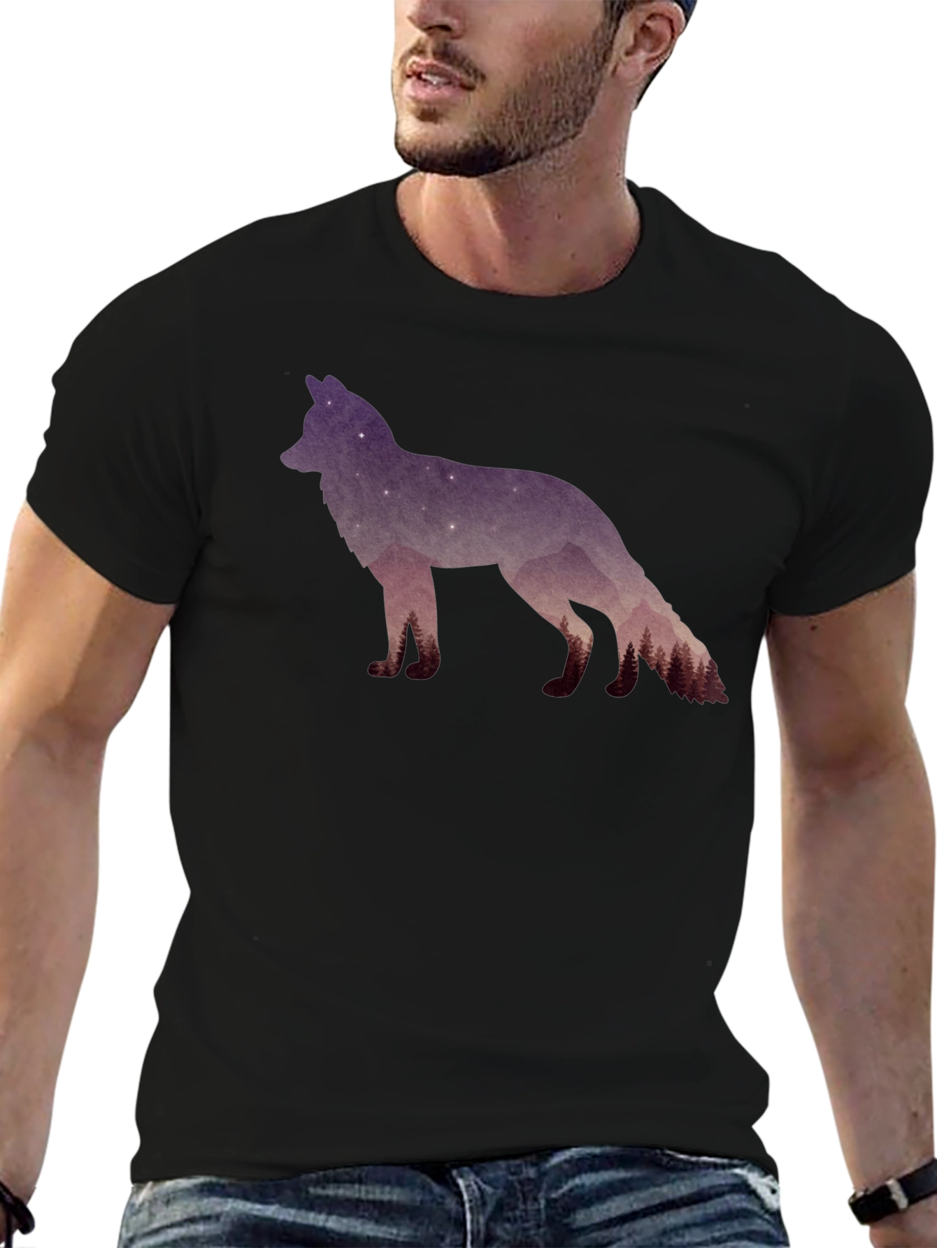 Galaxy Wolf Silhouette T-Shirt
