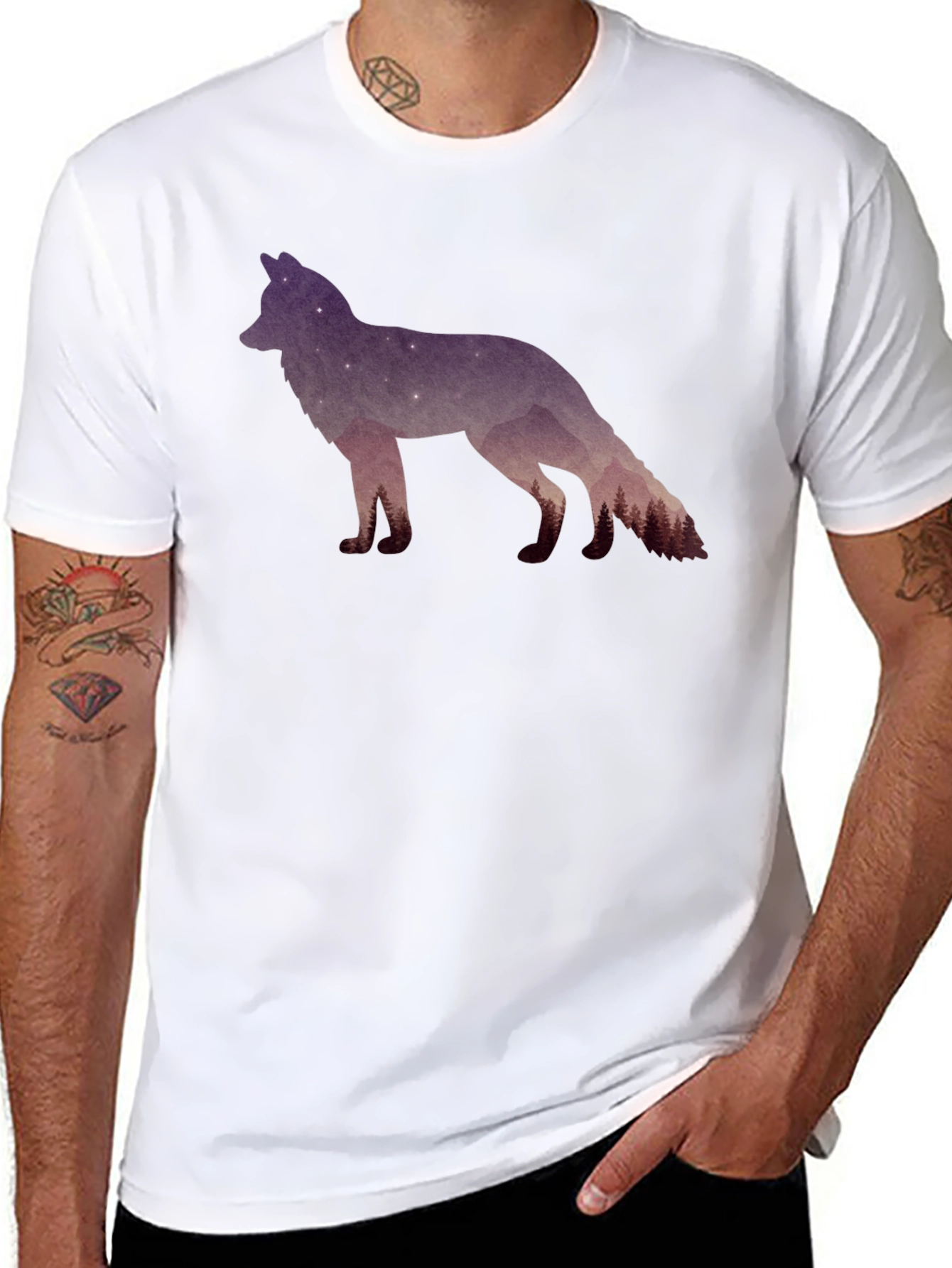 Galaxy Wolf Silhouette T-Shirt
