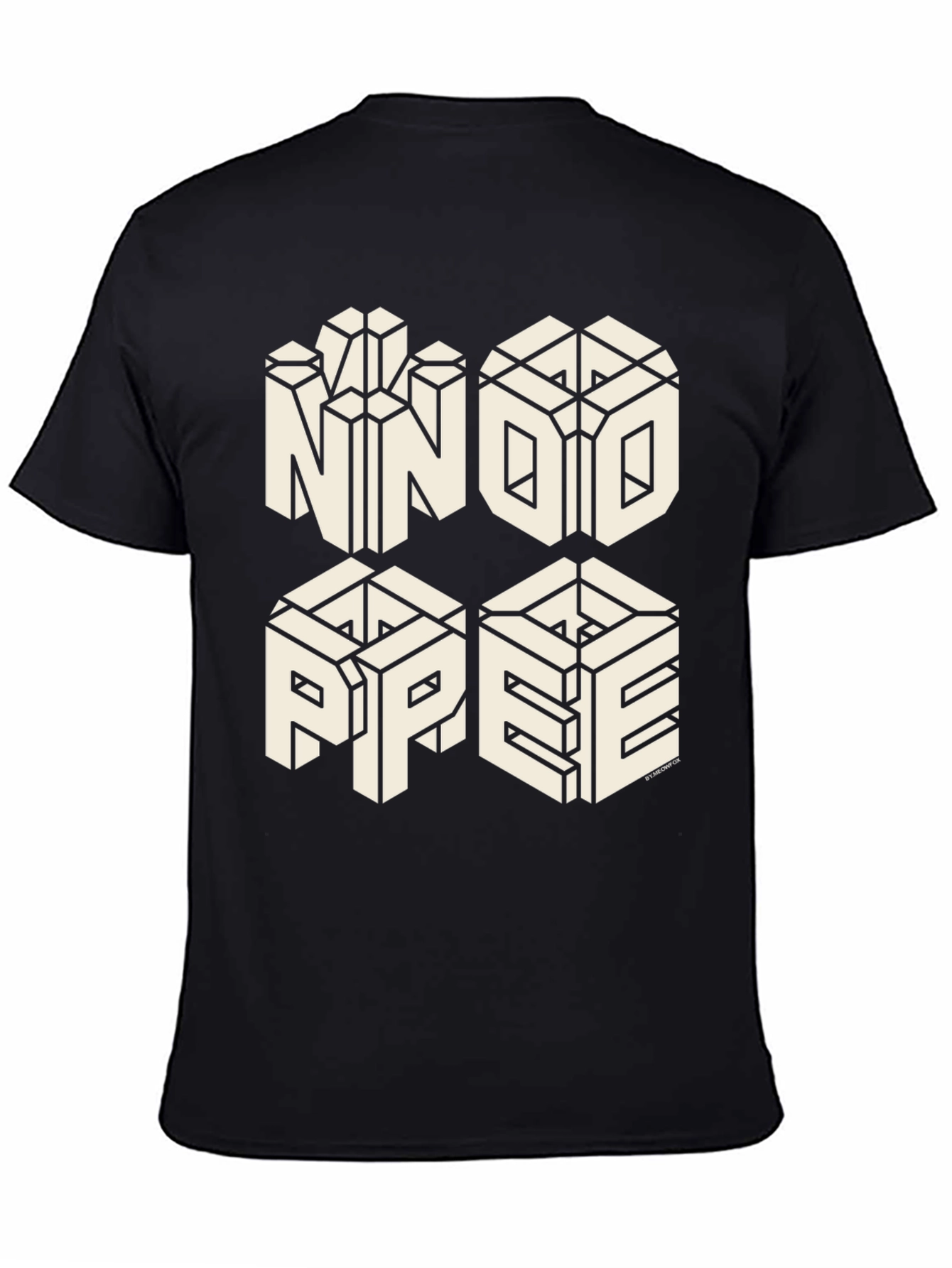 Optical Illusion Graphic Tee - NNOO PPEE Black T-Shirt