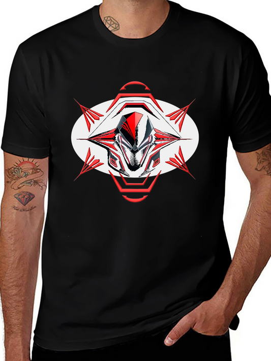 Futuristic Robot Head Graphic Black T-Shirt