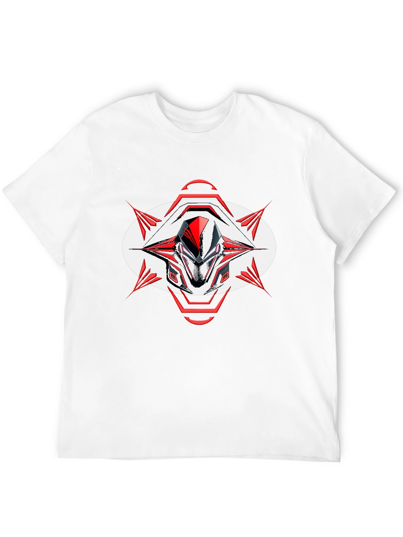 Futuristic Robot Head Graphic Black T-Shirt