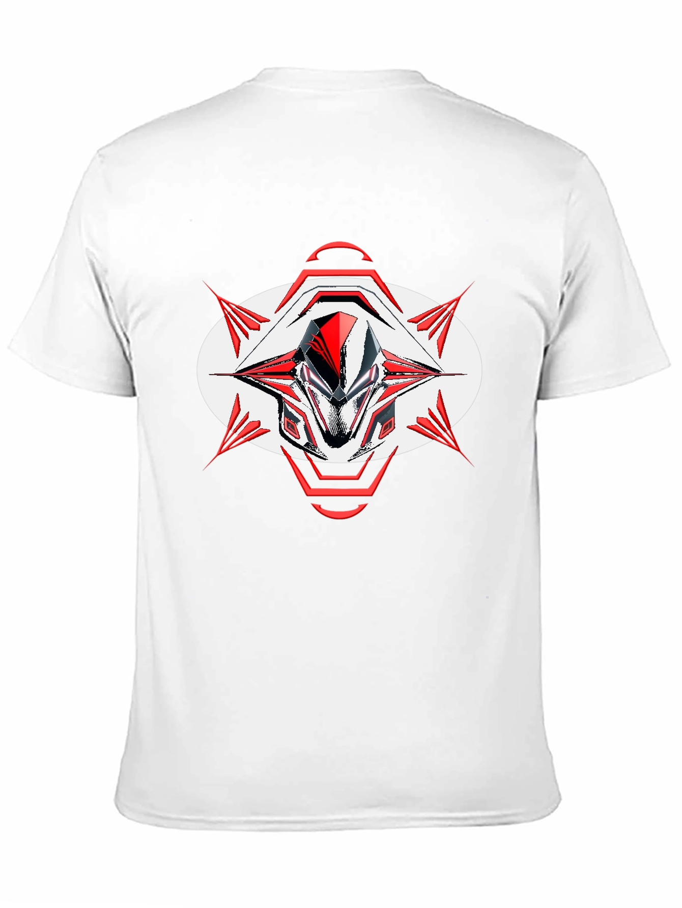 Futuristic Robot Head Graphic Black T-Shirt