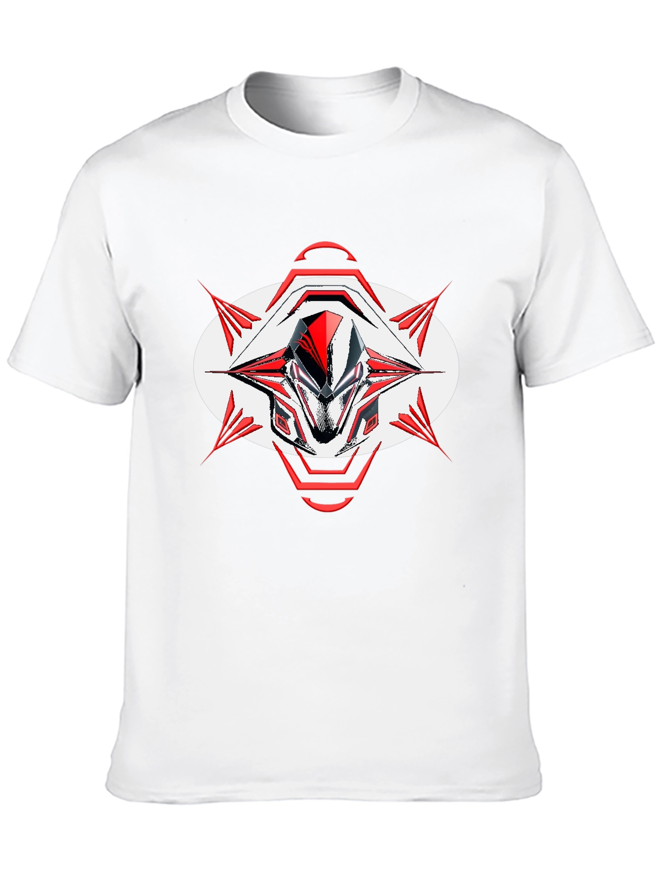 Futuristic Robot Head Graphic Black T-Shirt