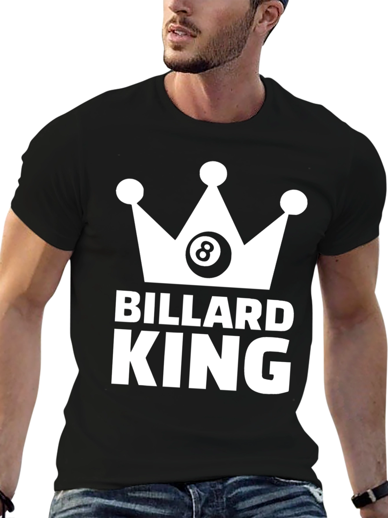 Billiard King T-Shirt - 8 Ball Crown Design