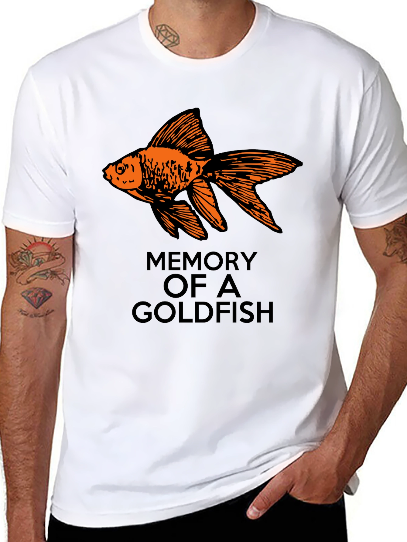 Goldfish Memory Graphic Tee - Novelty T-Shirt