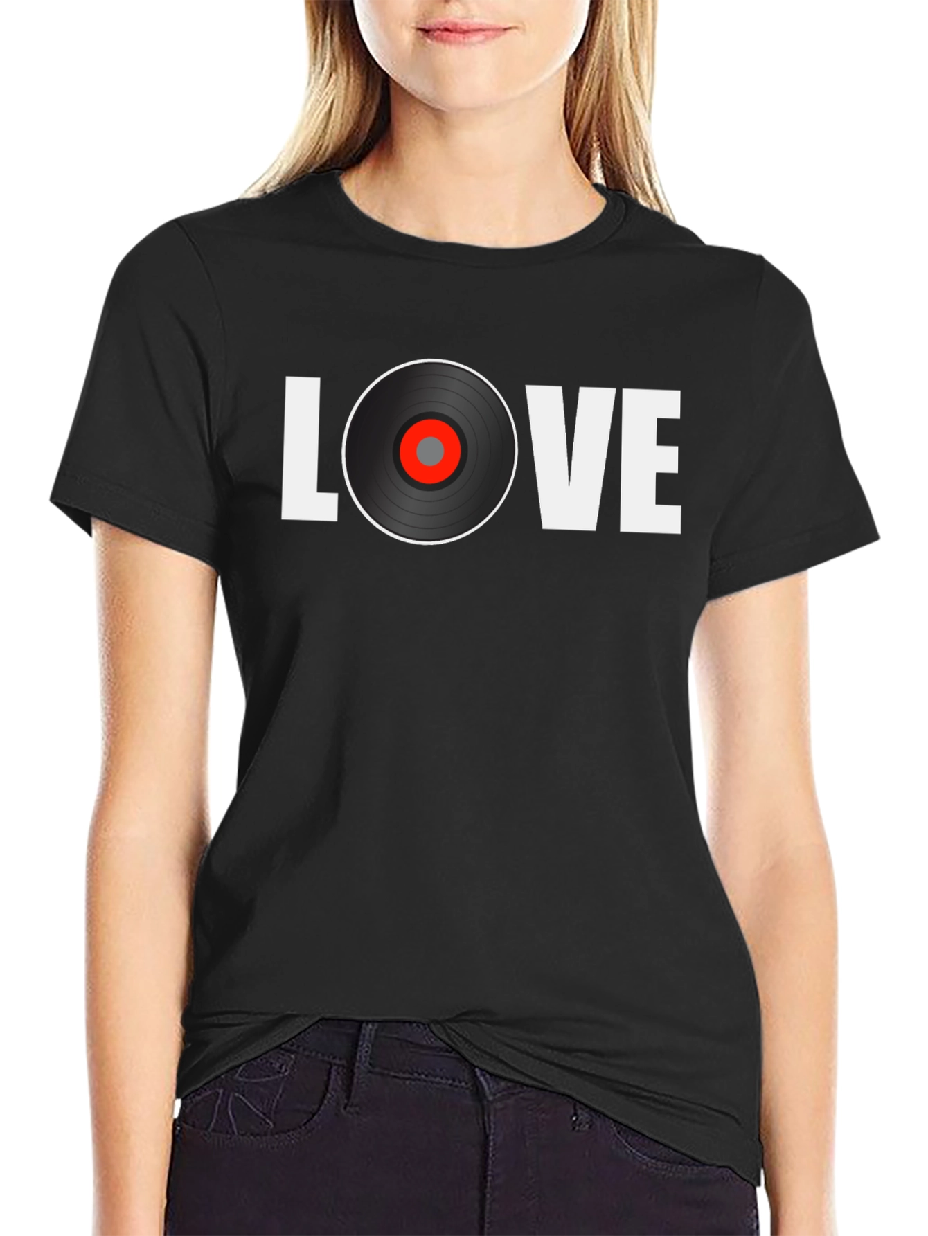 Love Vinyl Record Graphic T-Shirt