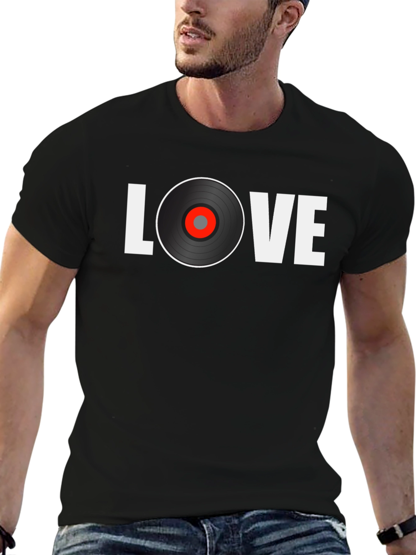 Love Vinyl Record Graphic T-Shirt