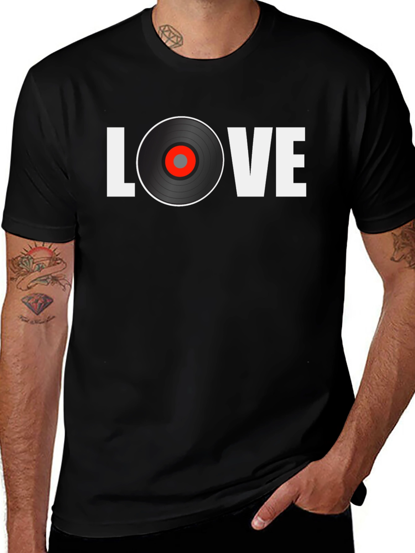 Love Vinyl Record Graphic T-Shirt