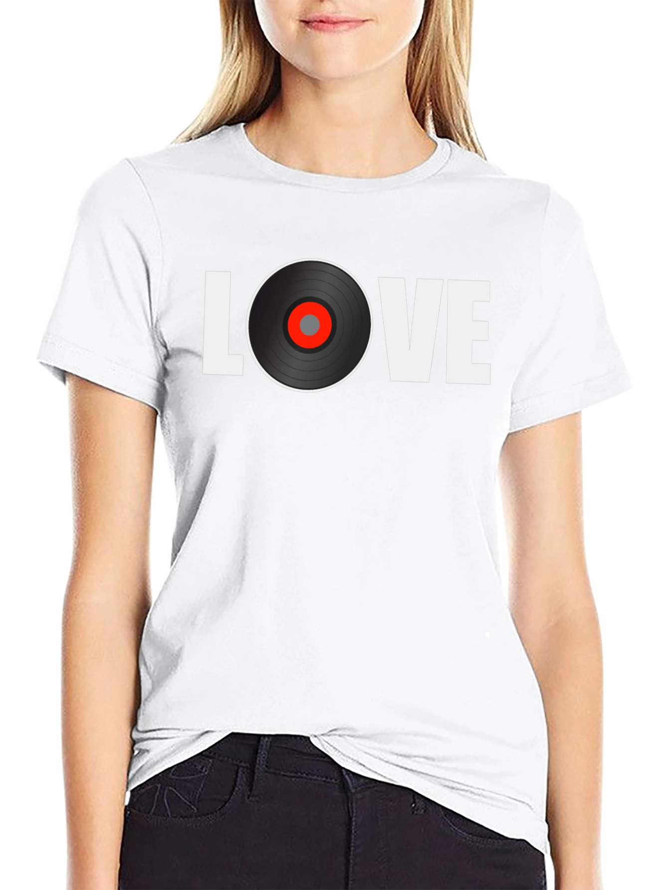 Love Vinyl Record Graphic T-Shirt