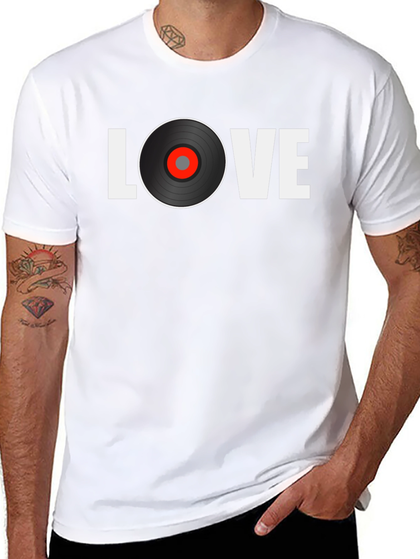 Love Vinyl Record Graphic T-Shirt
