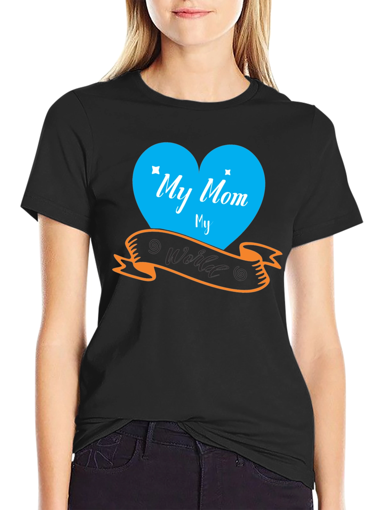 My Mom My World Black T-Shirt