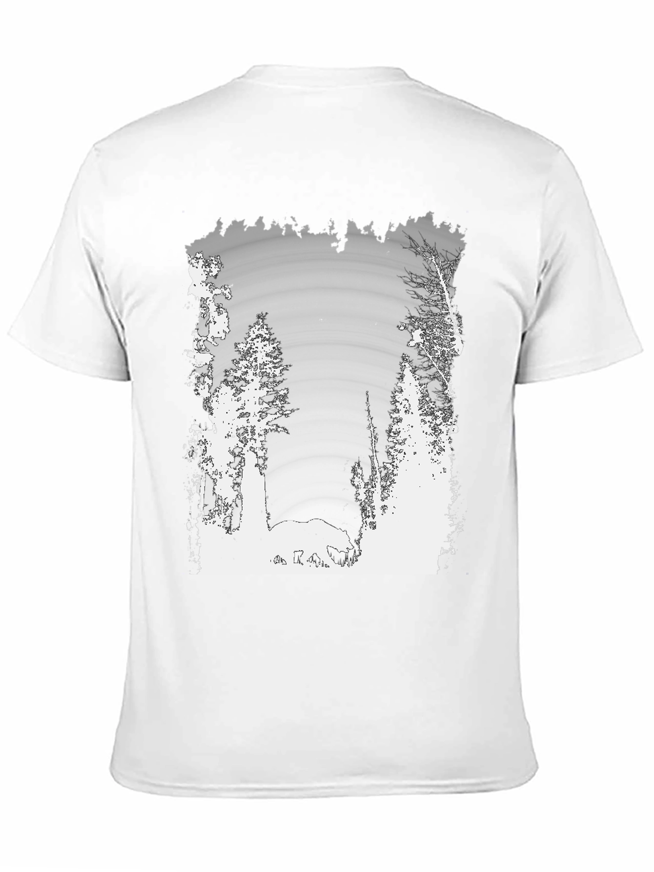 Nature Scene Graphic Print Black Tee