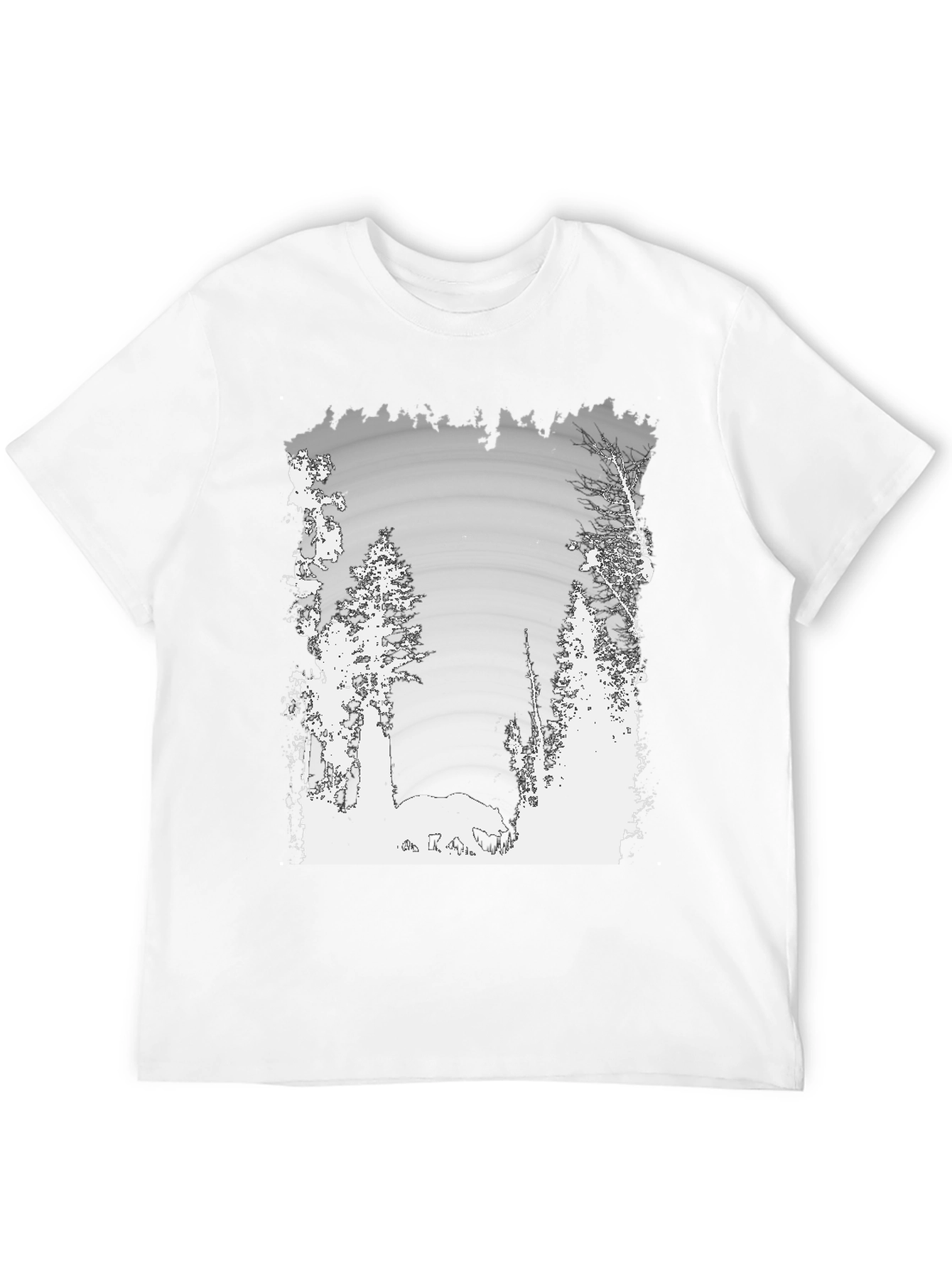 Nature Scene Graphic Print Black Tee