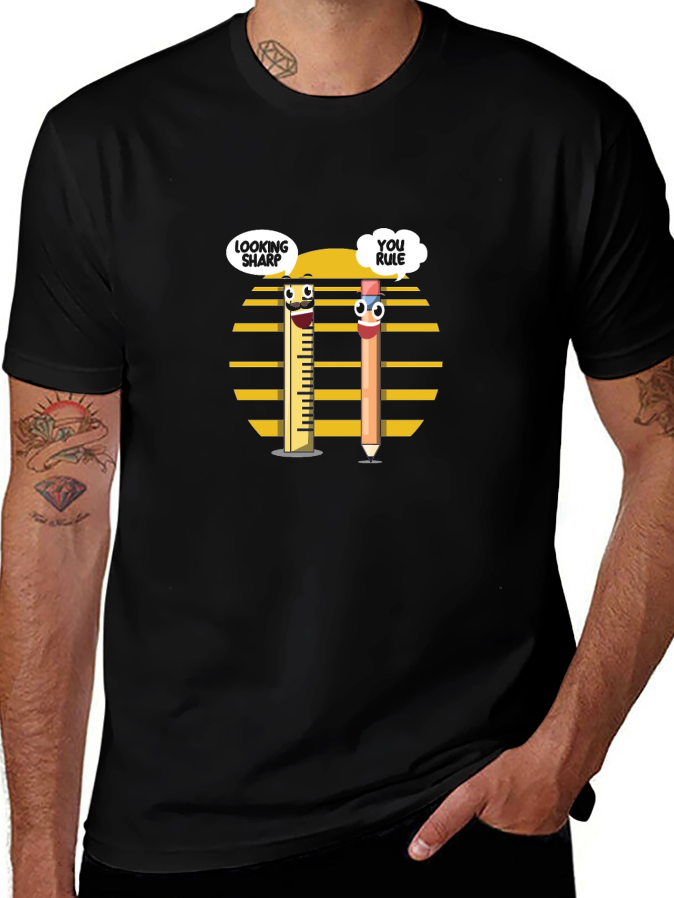 Looking Sharp Mens Black T-Shirt