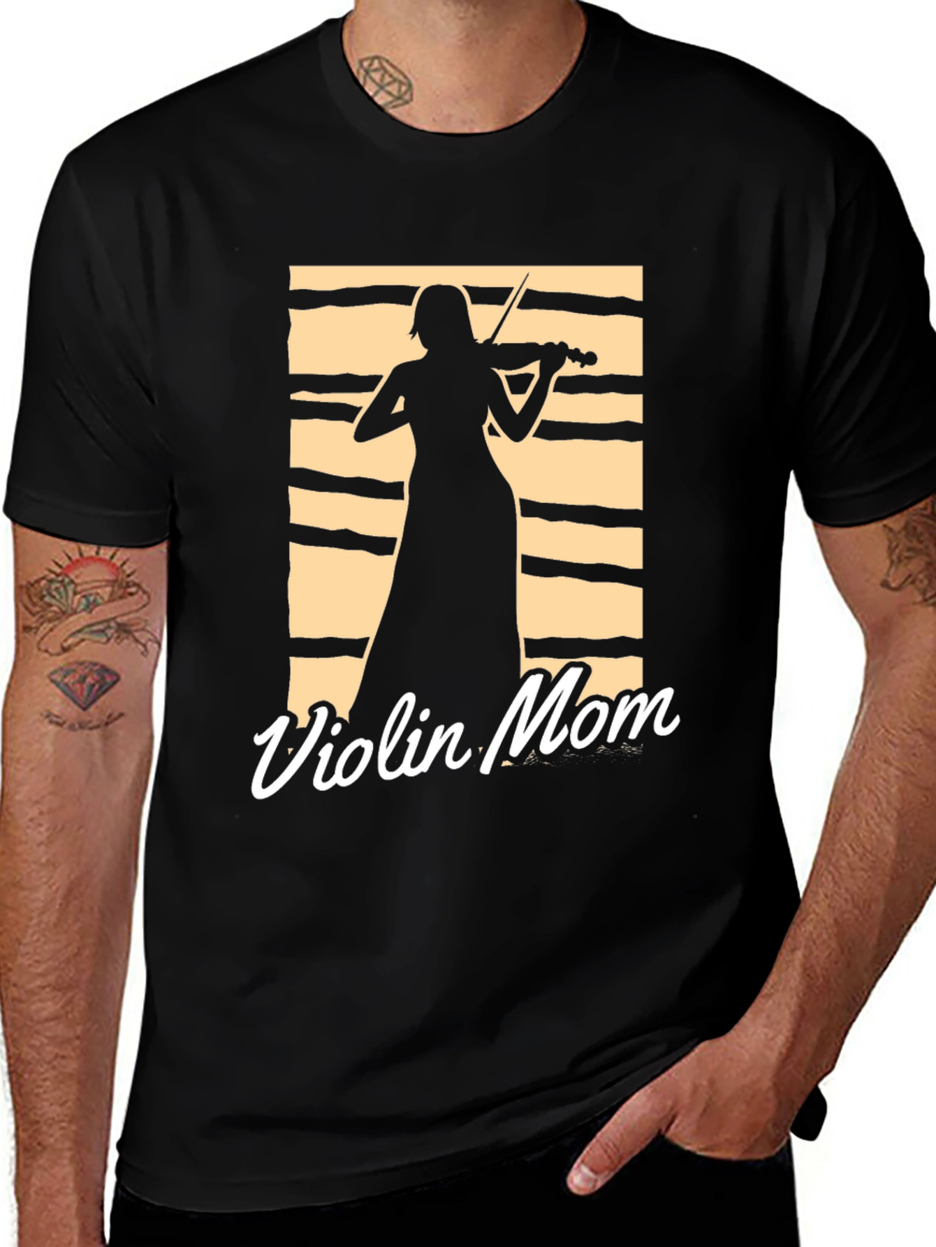Violin Mom T-Shirt - Musician Silhouette Tee