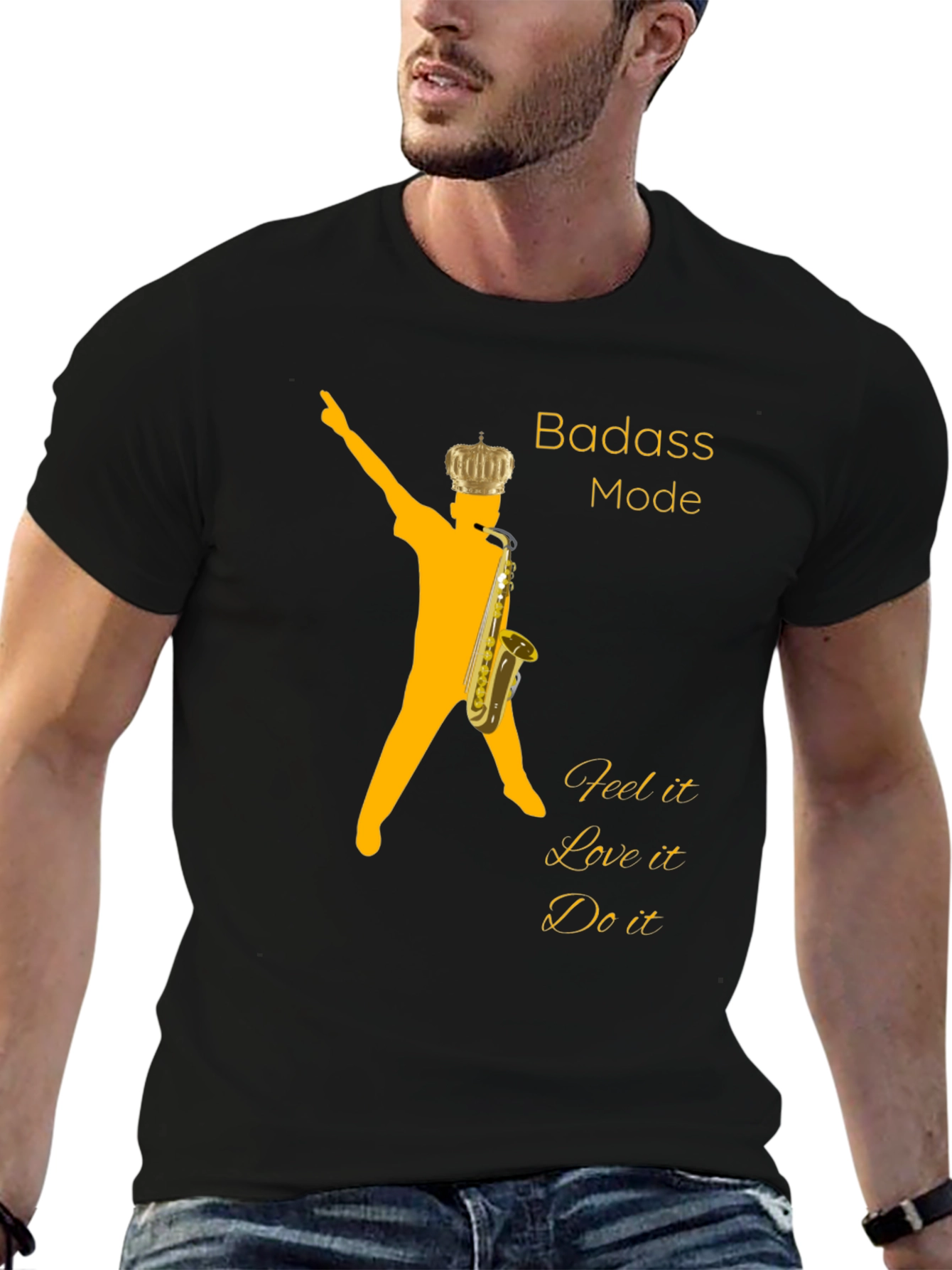 Badass Mode Saxophone Graphic Tee