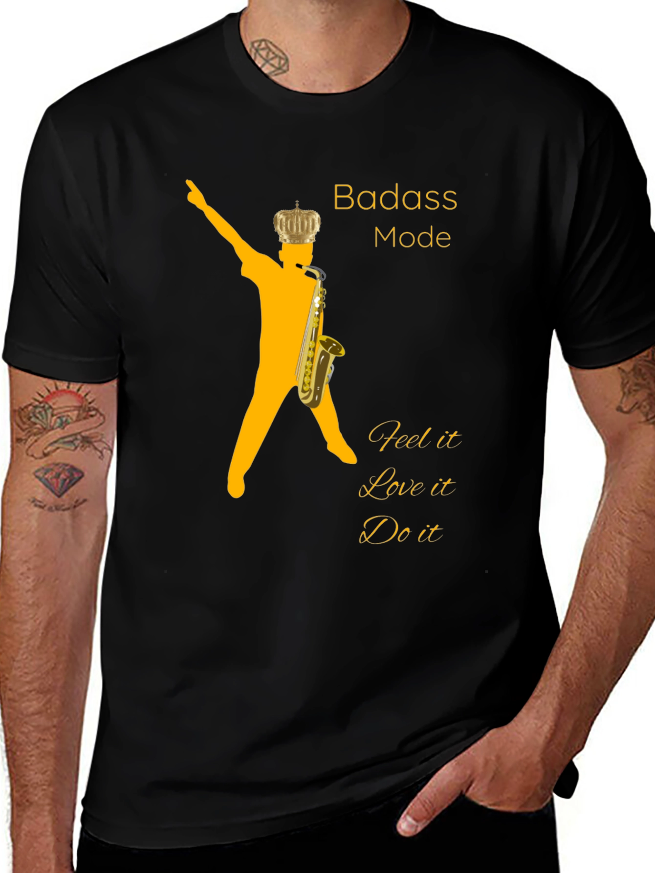 Badass Mode Saxophone Graphic Tee