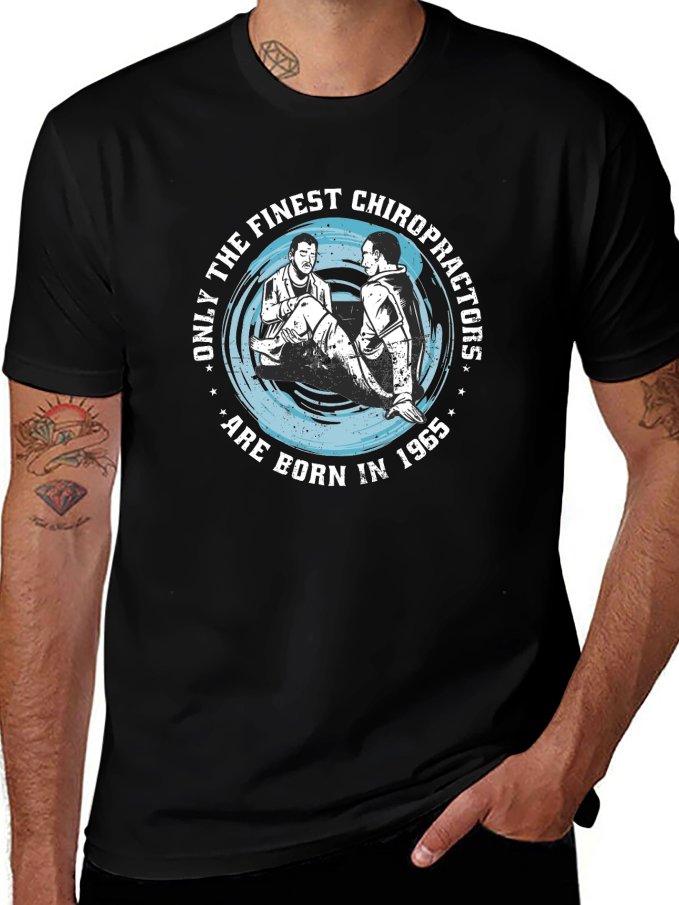 Finest Chiropractors Born in 1965 Black T-Shirt