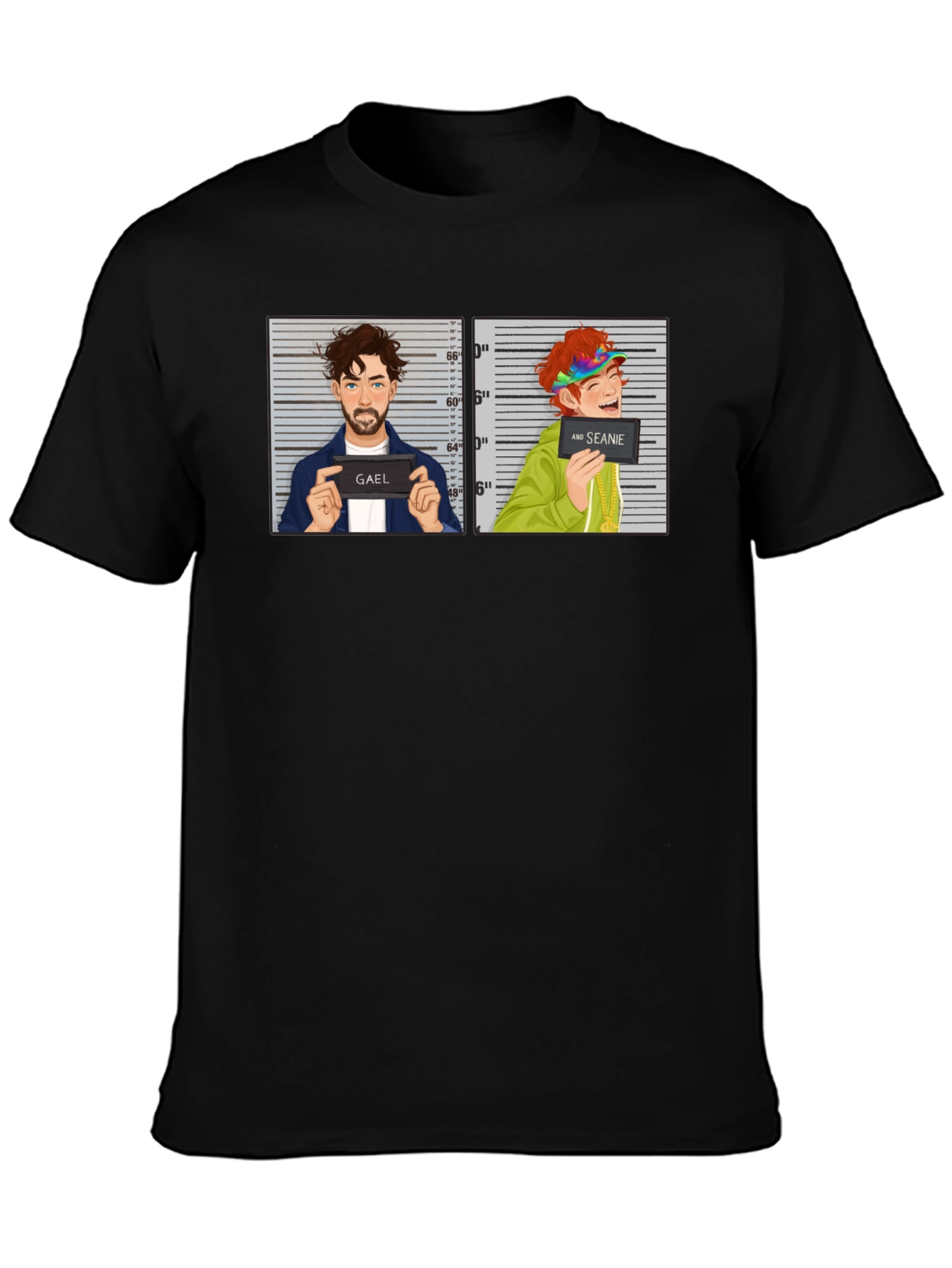 Gael and Seanie Cartoon Mugshot Graphic Tee
