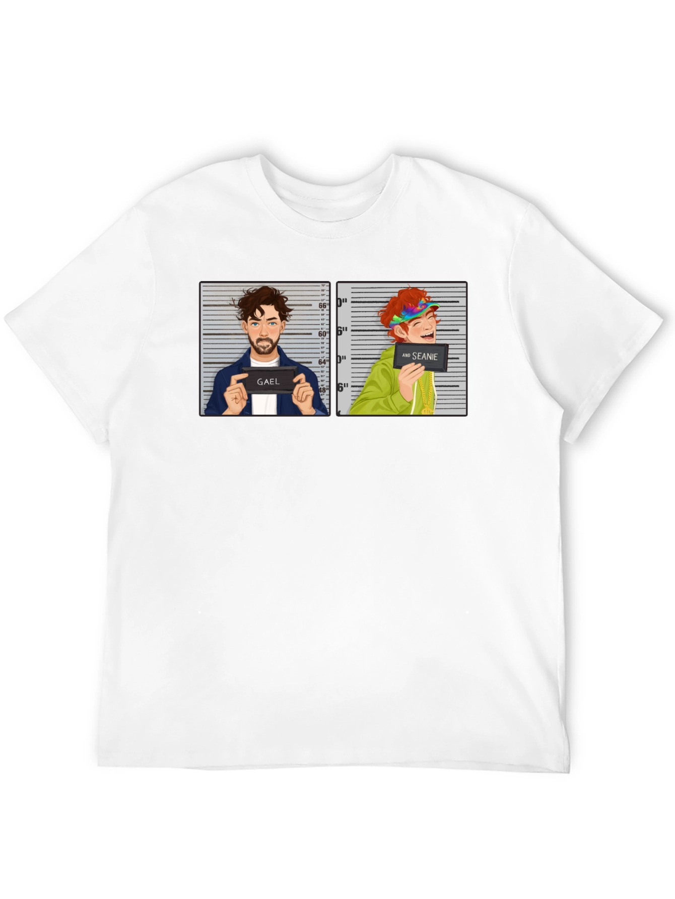 Gael and Seanie Cartoon Mugshot Graphic Tee