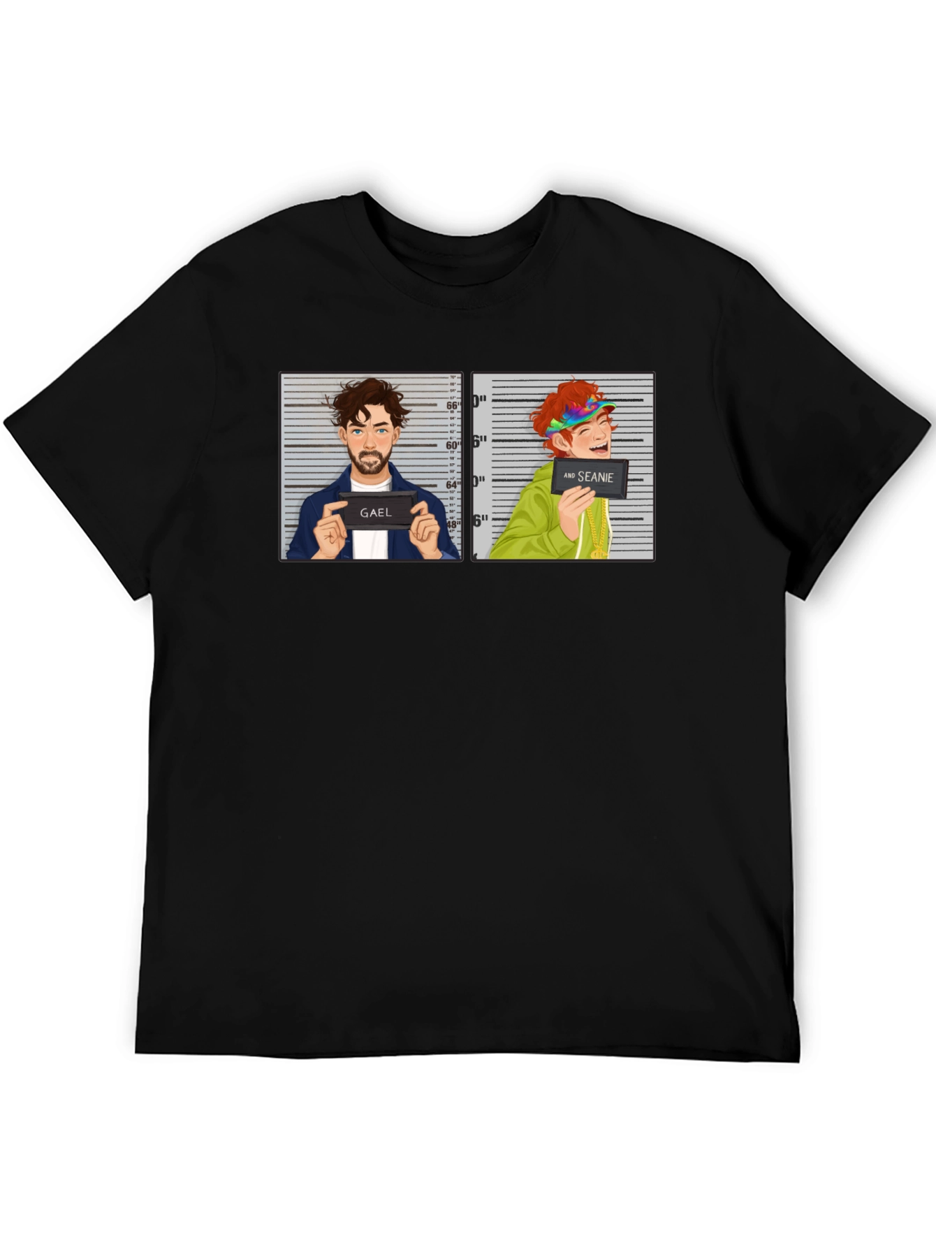 Gael and Seanie Cartoon Mugshot Graphic Tee