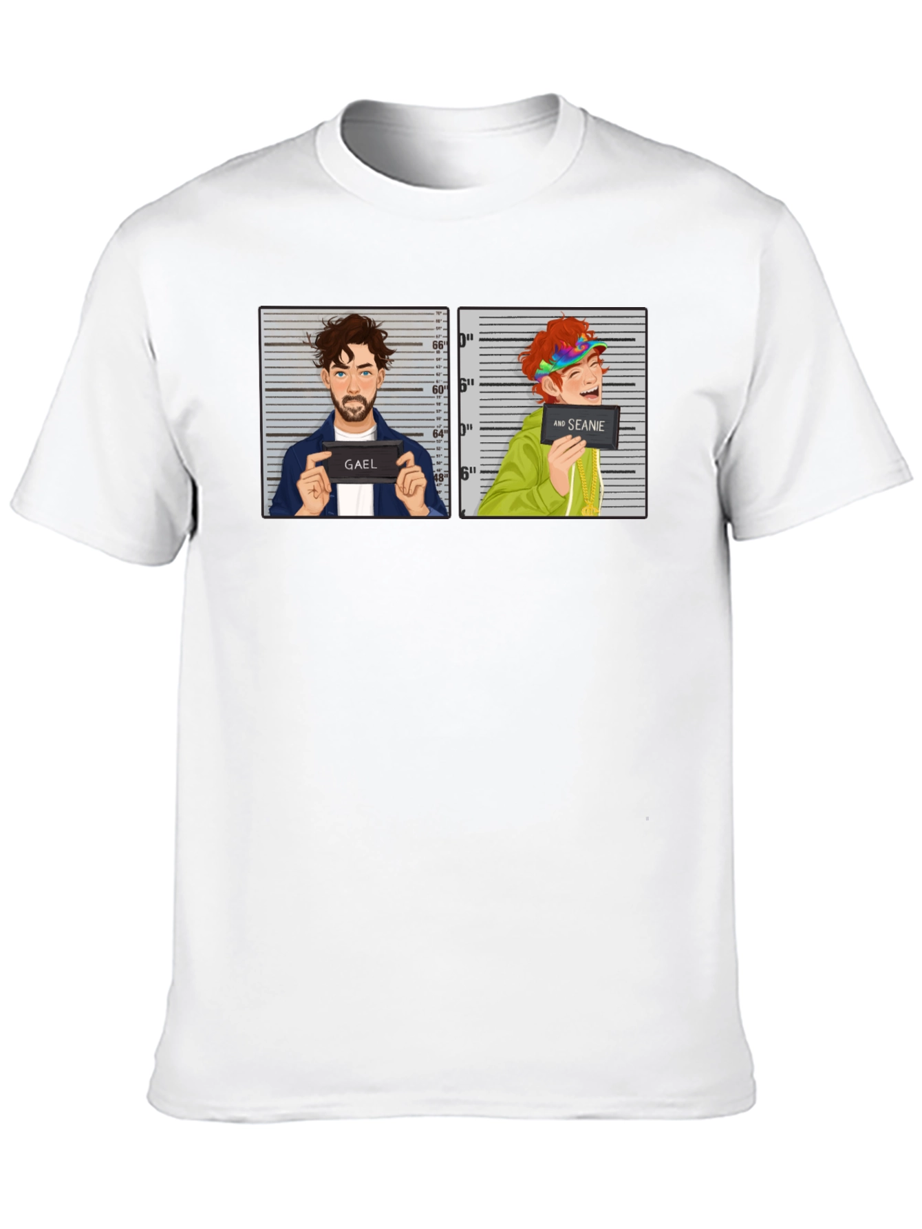 Gael and Seanie Cartoon Mugshot Graphic Tee