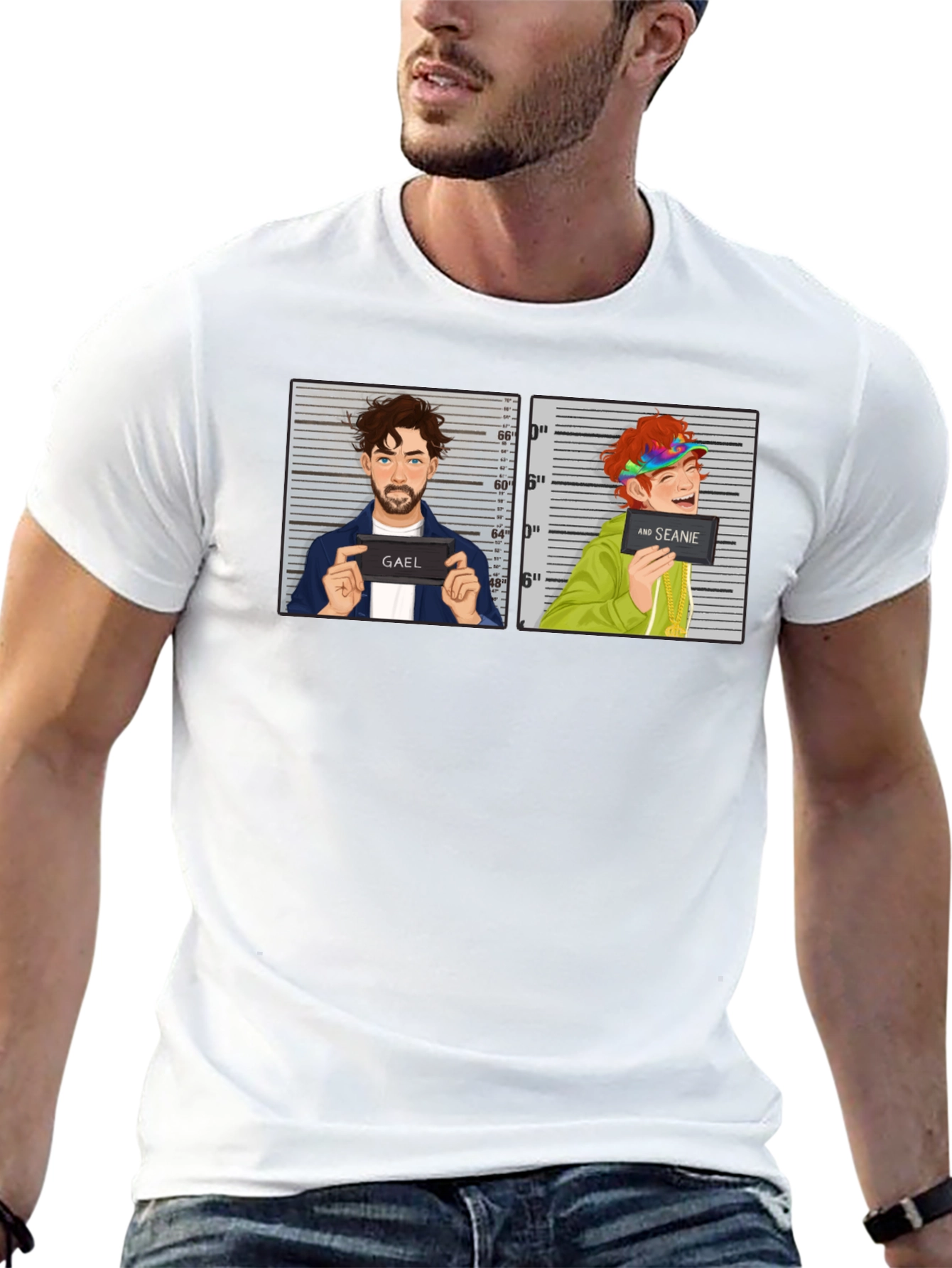 Gael and Seanie Cartoon Mugshot Graphic Tee